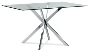 Darron Dining Table - Glass, Chrome