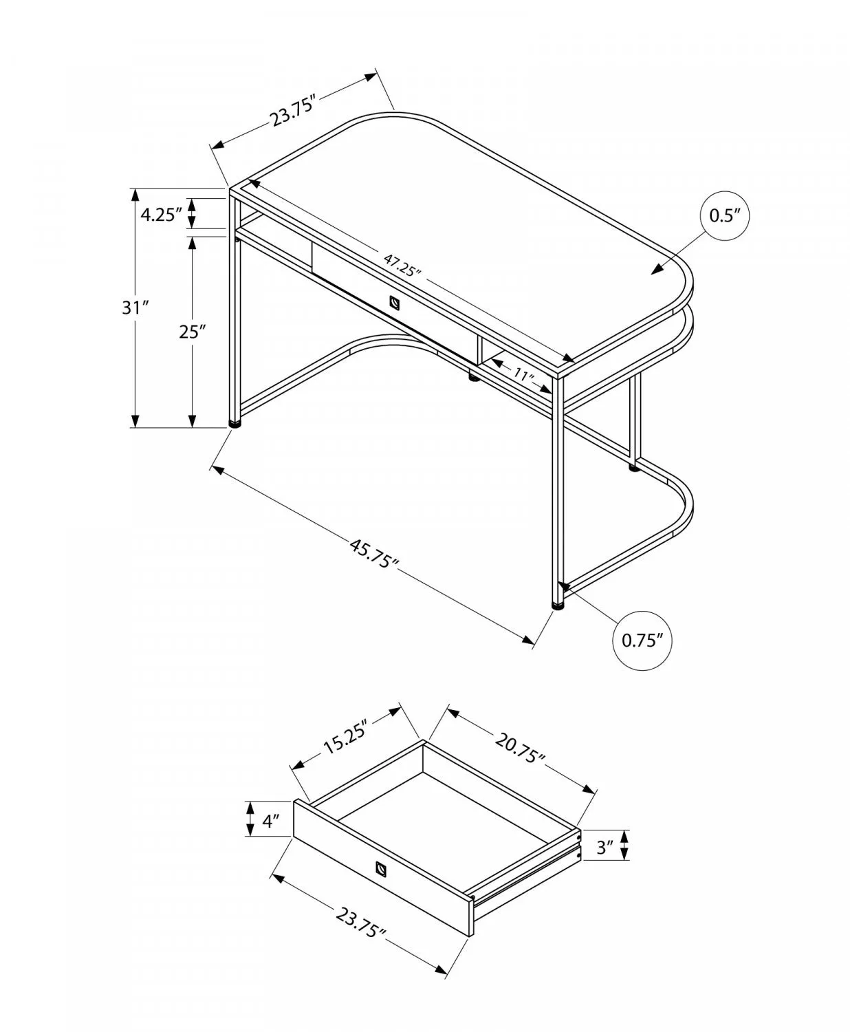 Davro Desk - White