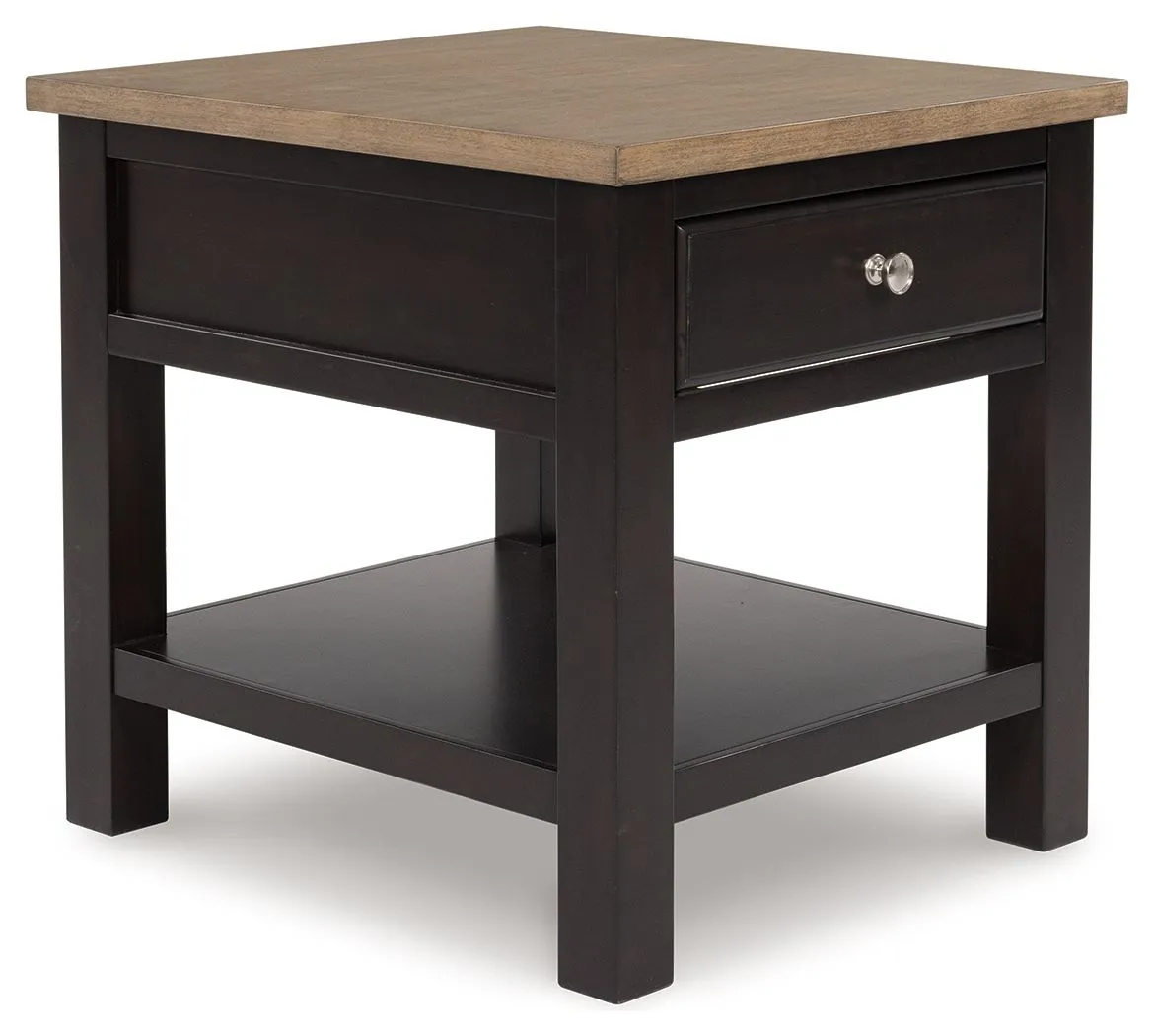 Drazmine Brown Rectangular End Table