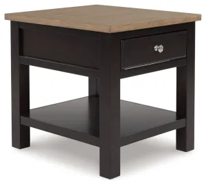 Drazmine Brown Rectangular End Table
