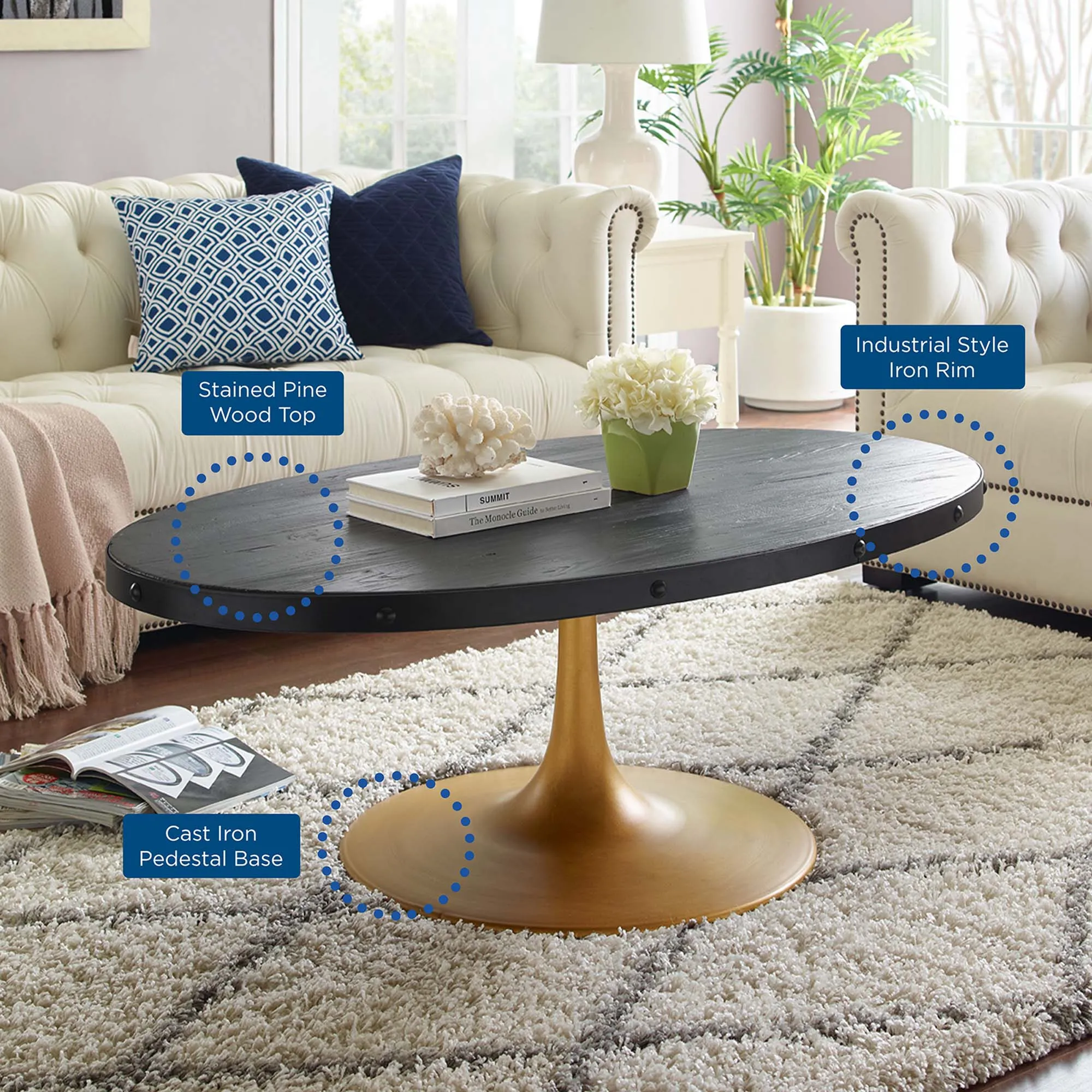 Drive Wood Top Coffee Table by Modway