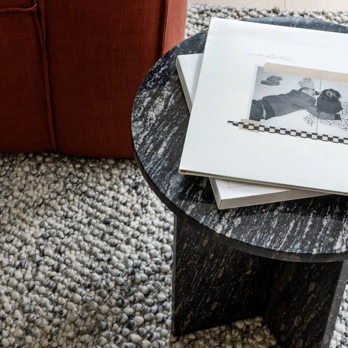 Edge Side Table - Black Forest Granite