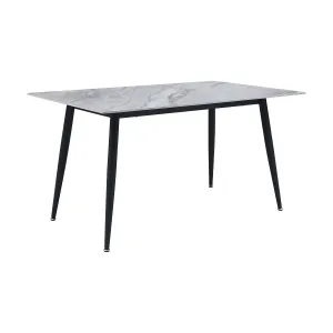Emberly Sintered Stone Dining Table - Grey, Black