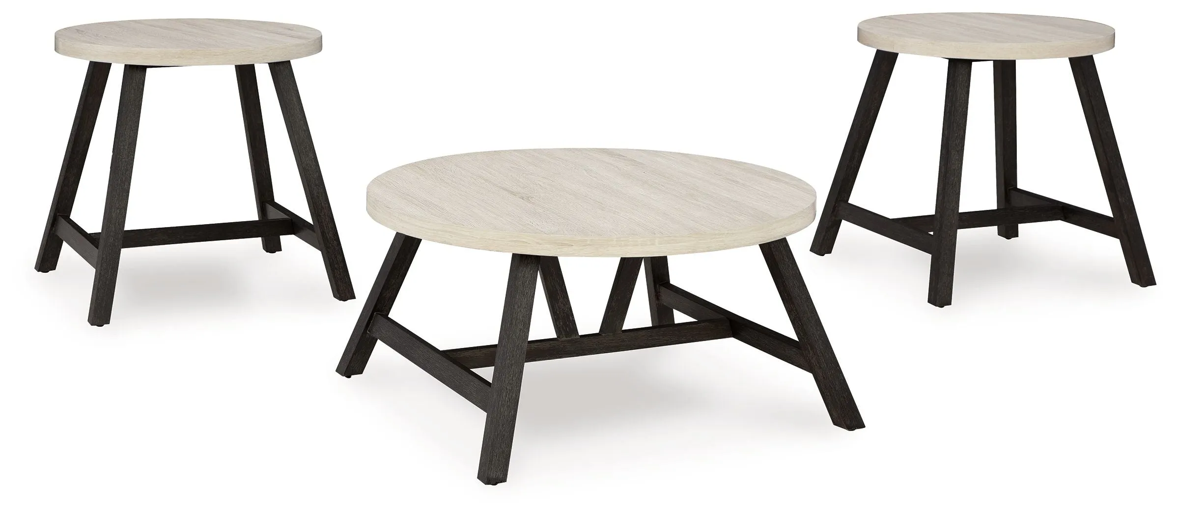 Fladona Black / White Occasional Table Set