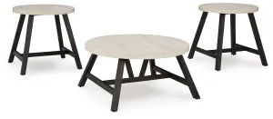 Fladona Black / White Occasional Table Set