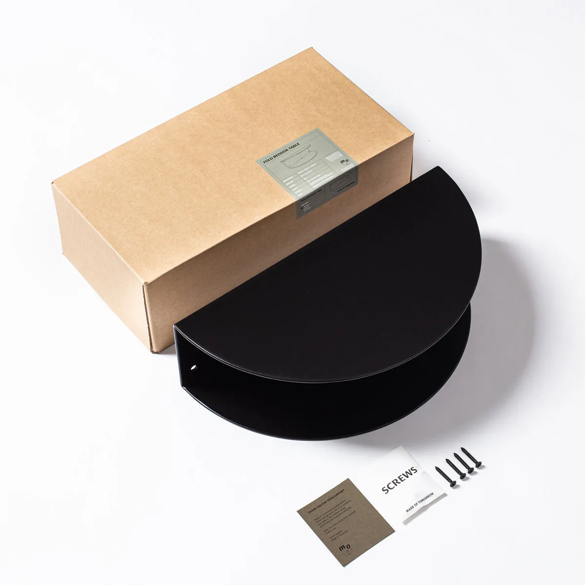 Fold Hanging Bedside Table - Black