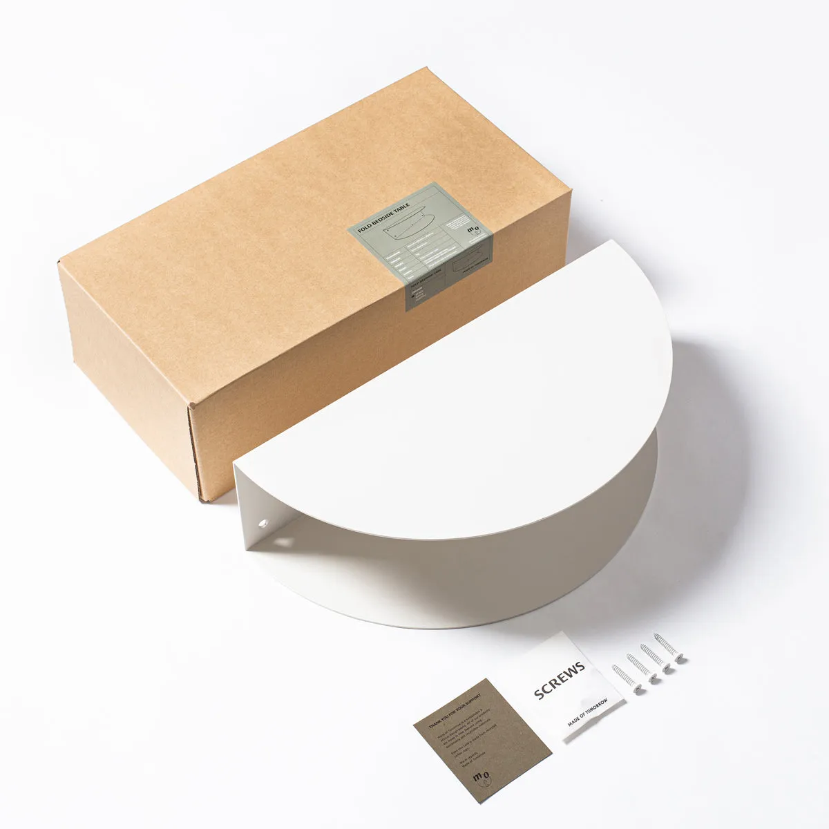 Fold Hanging Bedside Table - White