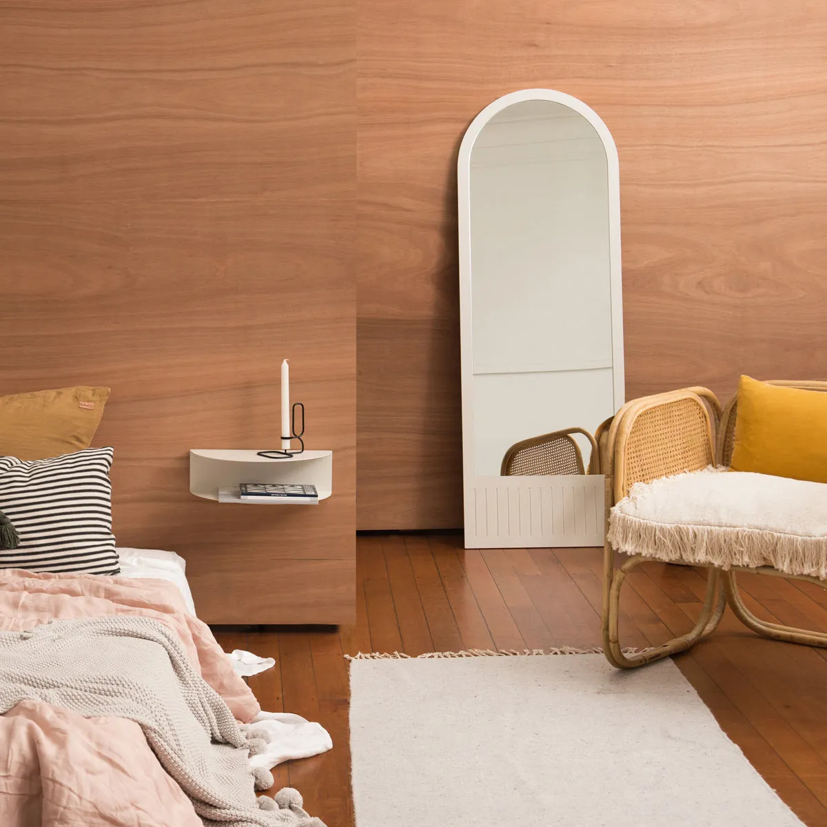 Fold Hanging Bedside Table - White