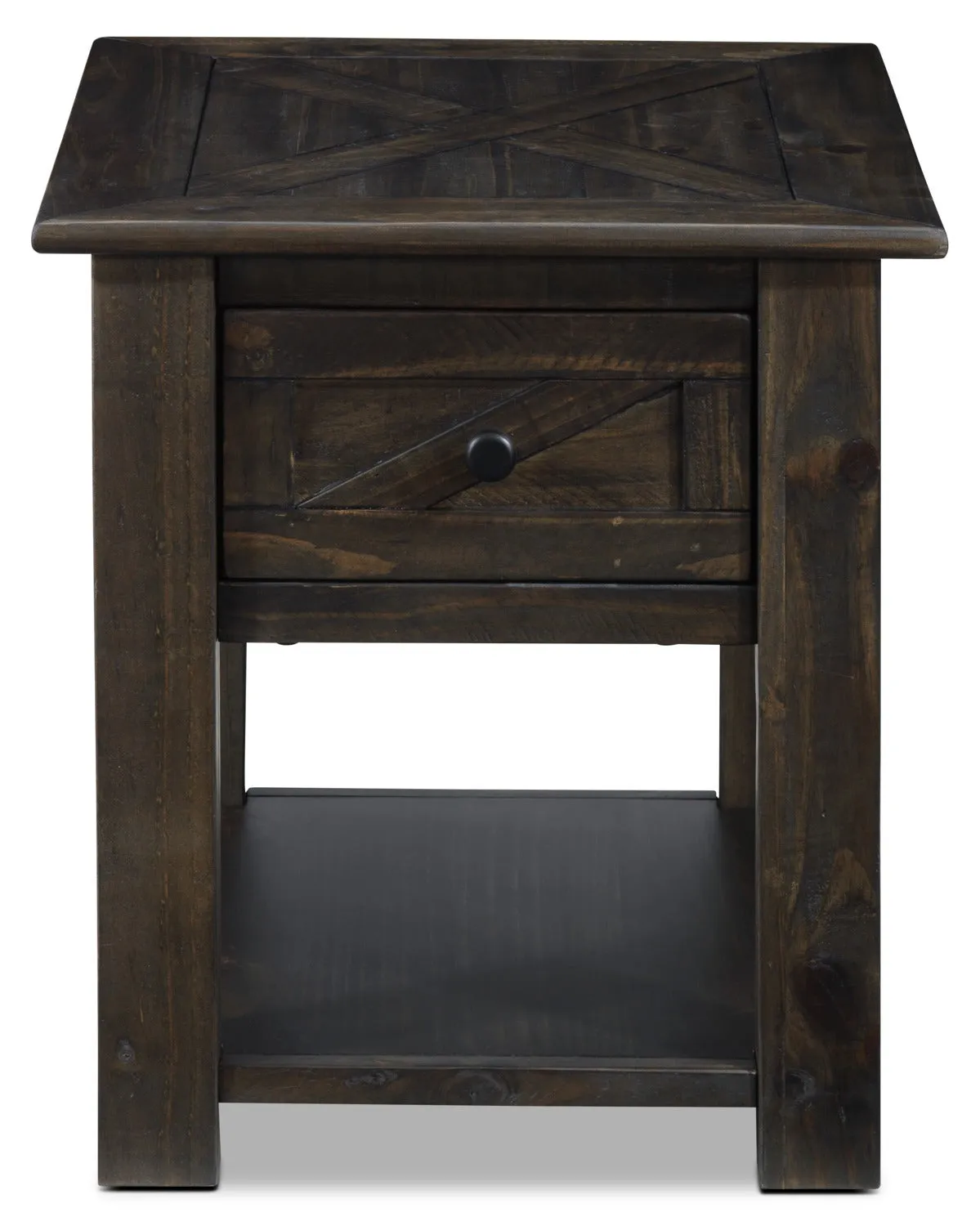 Gable 23" End Table - Weathered Charcoal