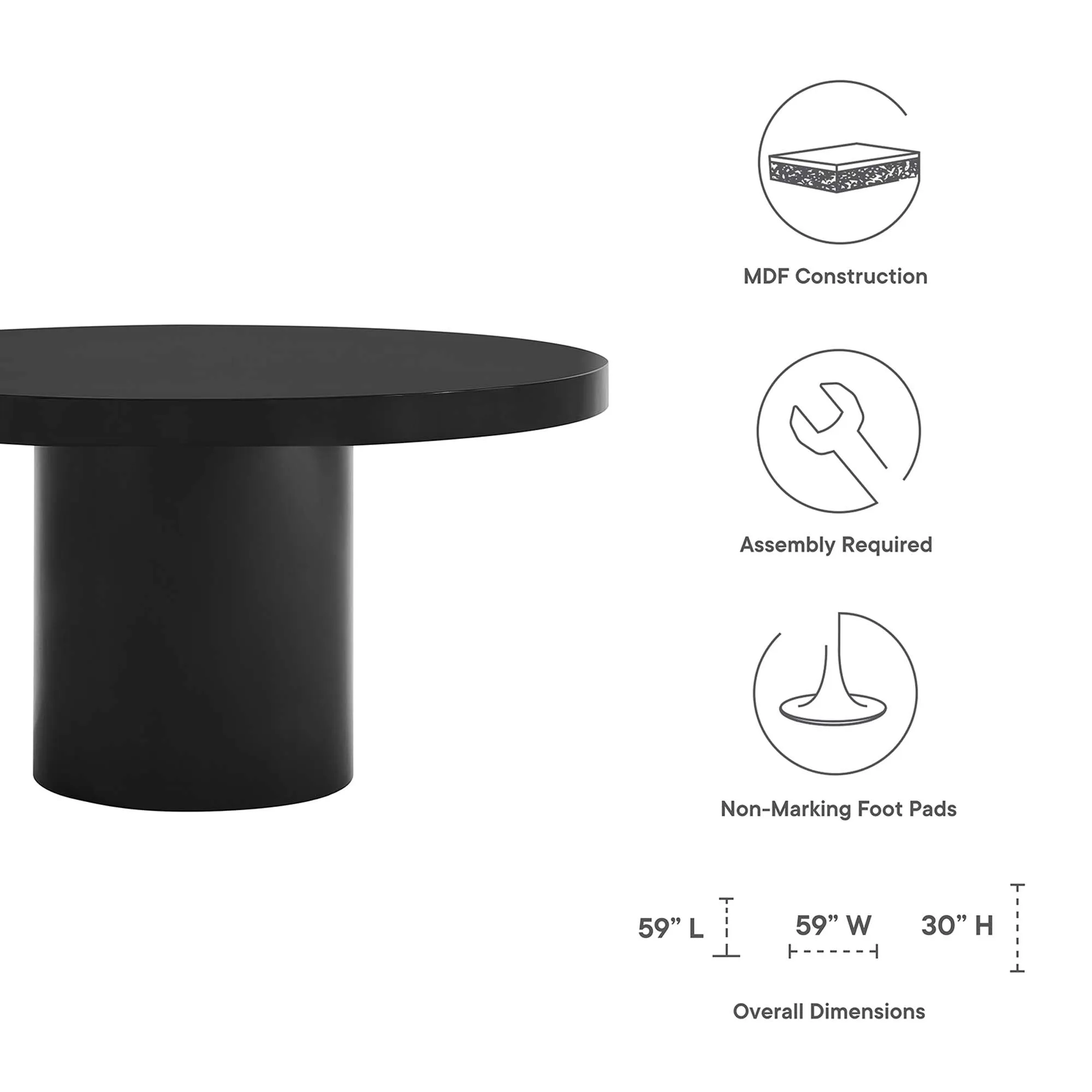 Gratify 60" Round Dining Table by Modway