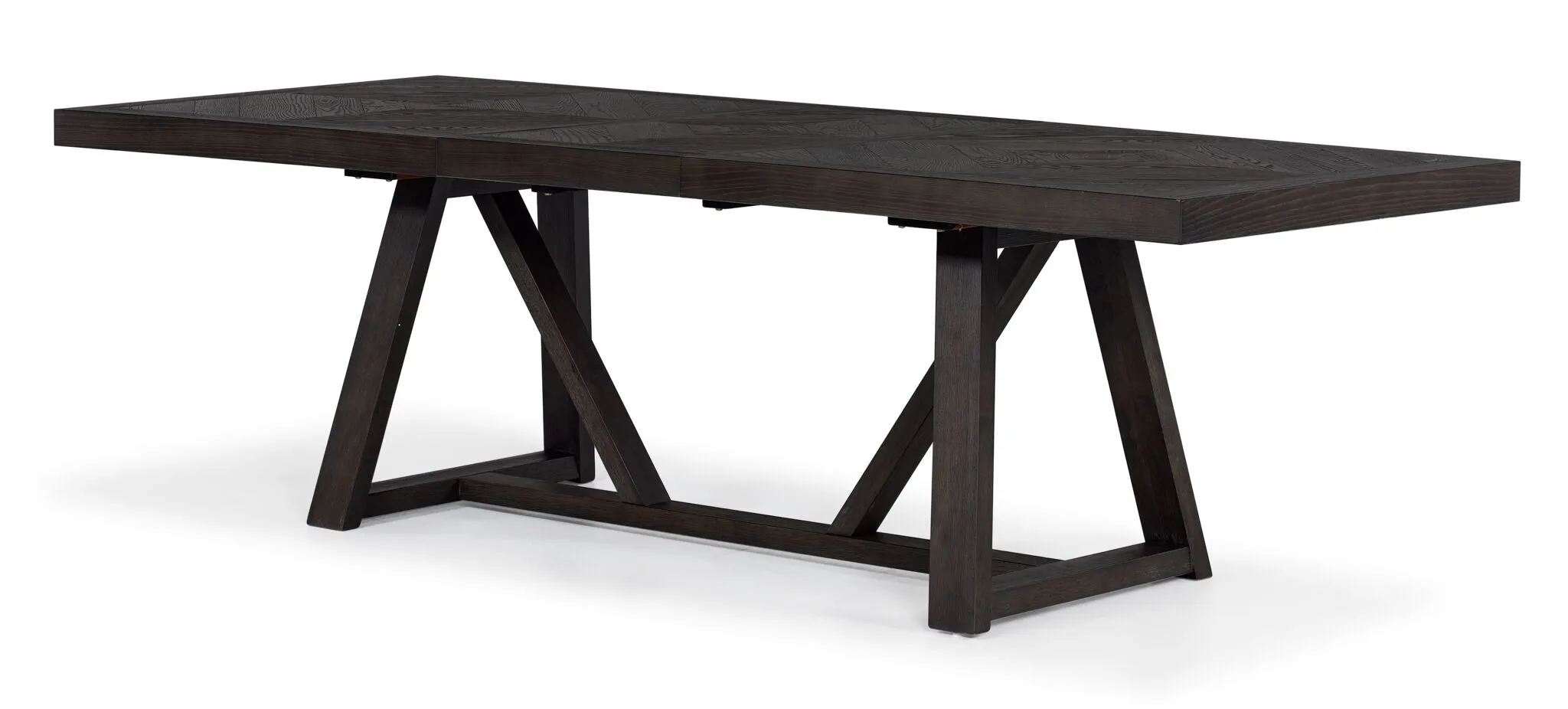 Hearst Extendable Trestle Dining Table - Dark Oak