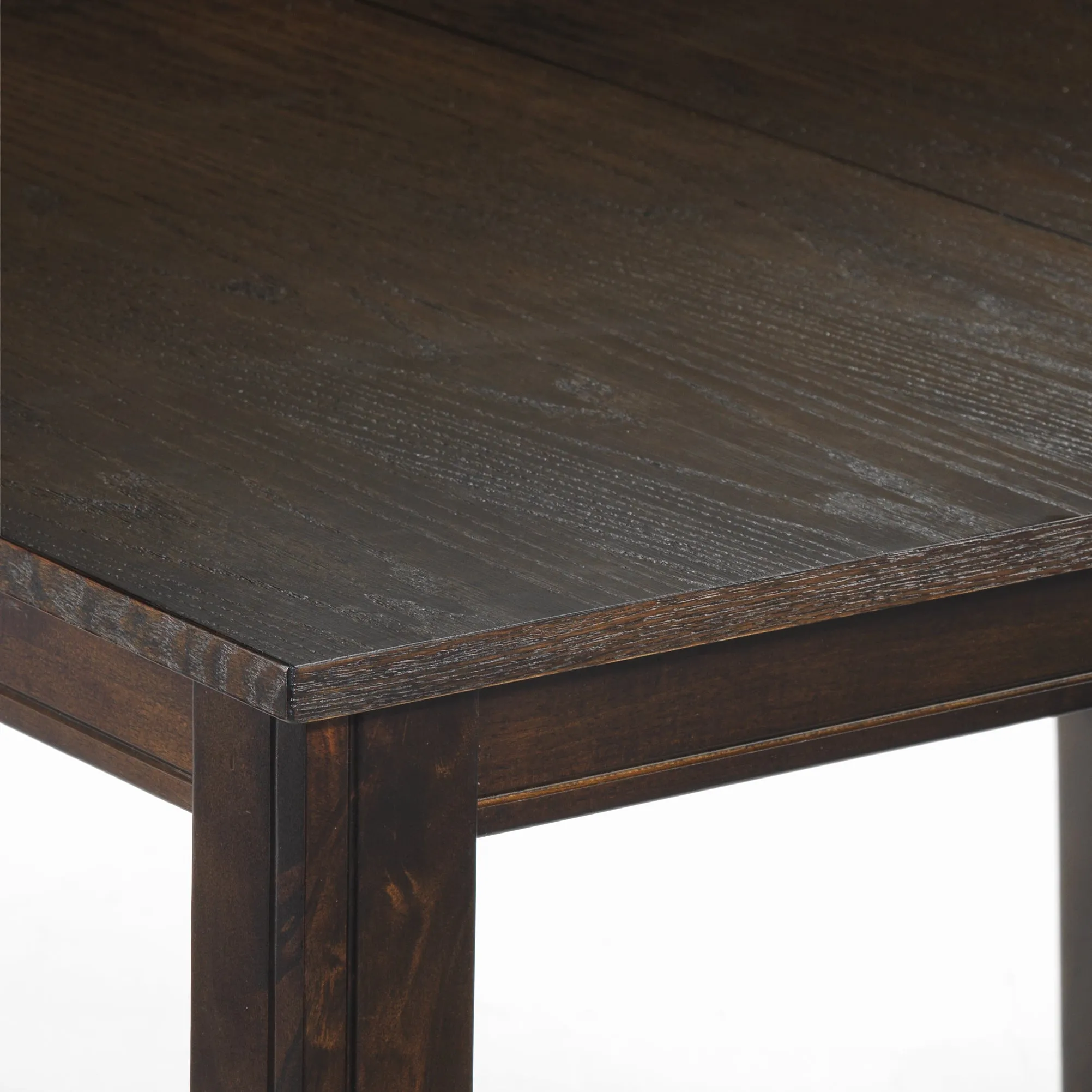 Holland Extendable Dining Table - Dark Oak with Wire-Brushed Finish