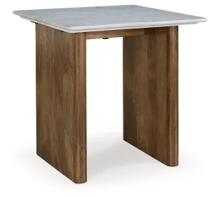 Isanti Light Brown / White Rectangular End Table