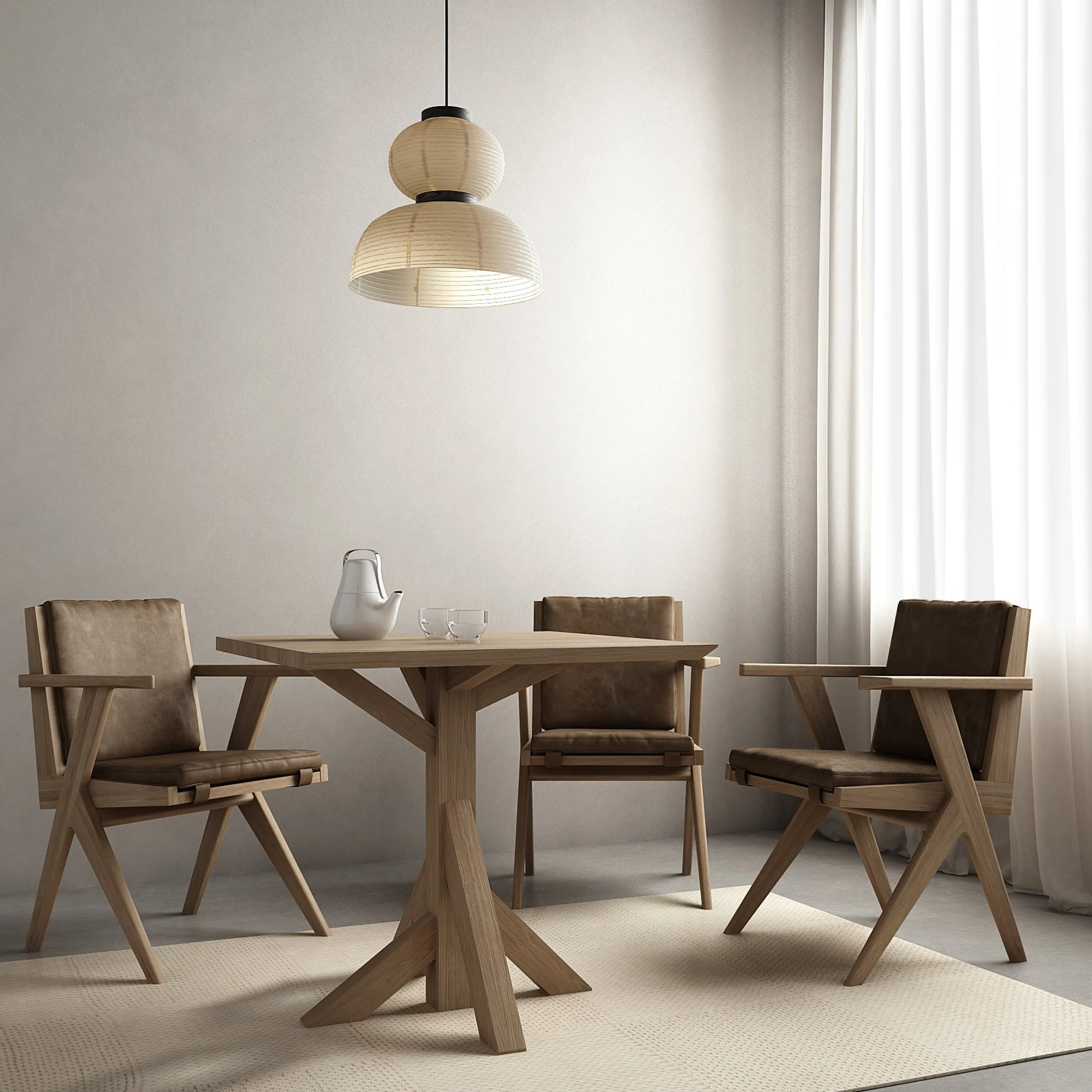 Ki Square Dining Table 80cm Oak