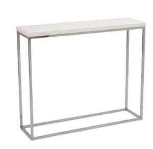 Kings Road Console Table WHITE/CHROME