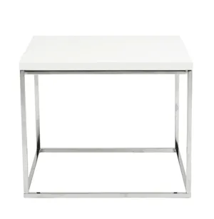 Kings Road End Table WHITE/CHROME