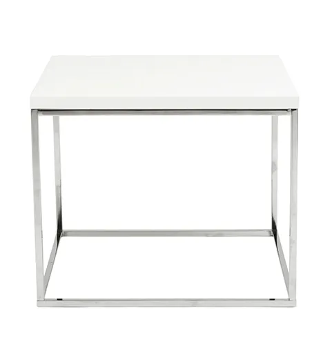 Kings Road End Table WHITE/CHROME