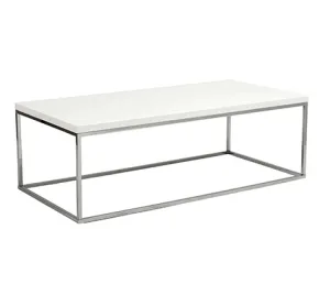 Kings Road Rect. Coffee Table WHITE/CHROME