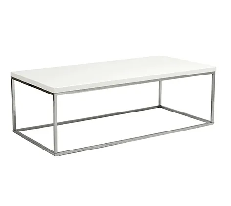 Kings Road Rect. Coffee Table WHITE/CHROME