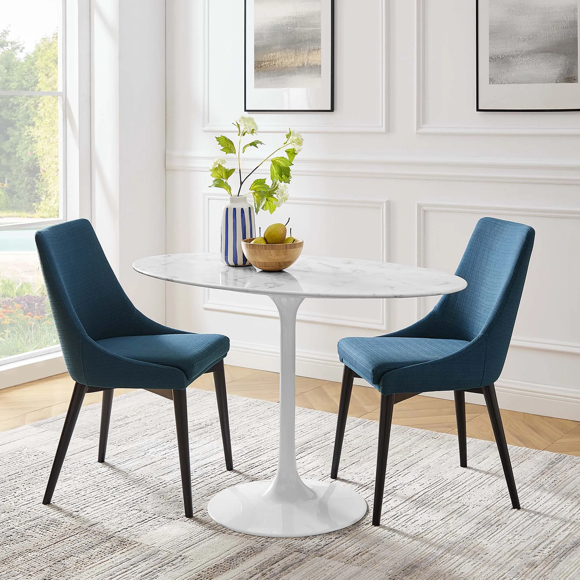 Lippa Oval Artificial Marble Dining Table by Modway