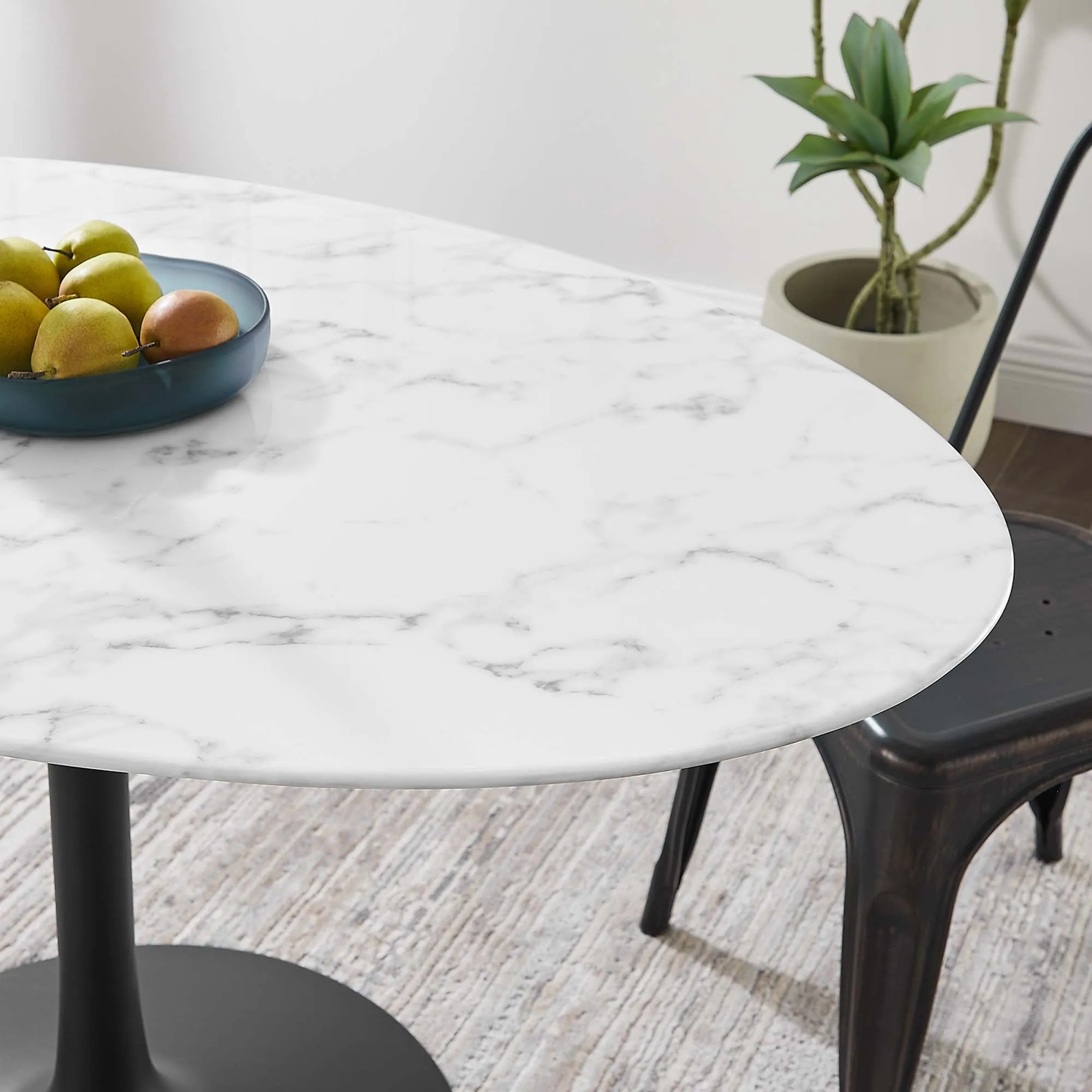 Lippa Oval Artificial Marble Dining Table by Modway