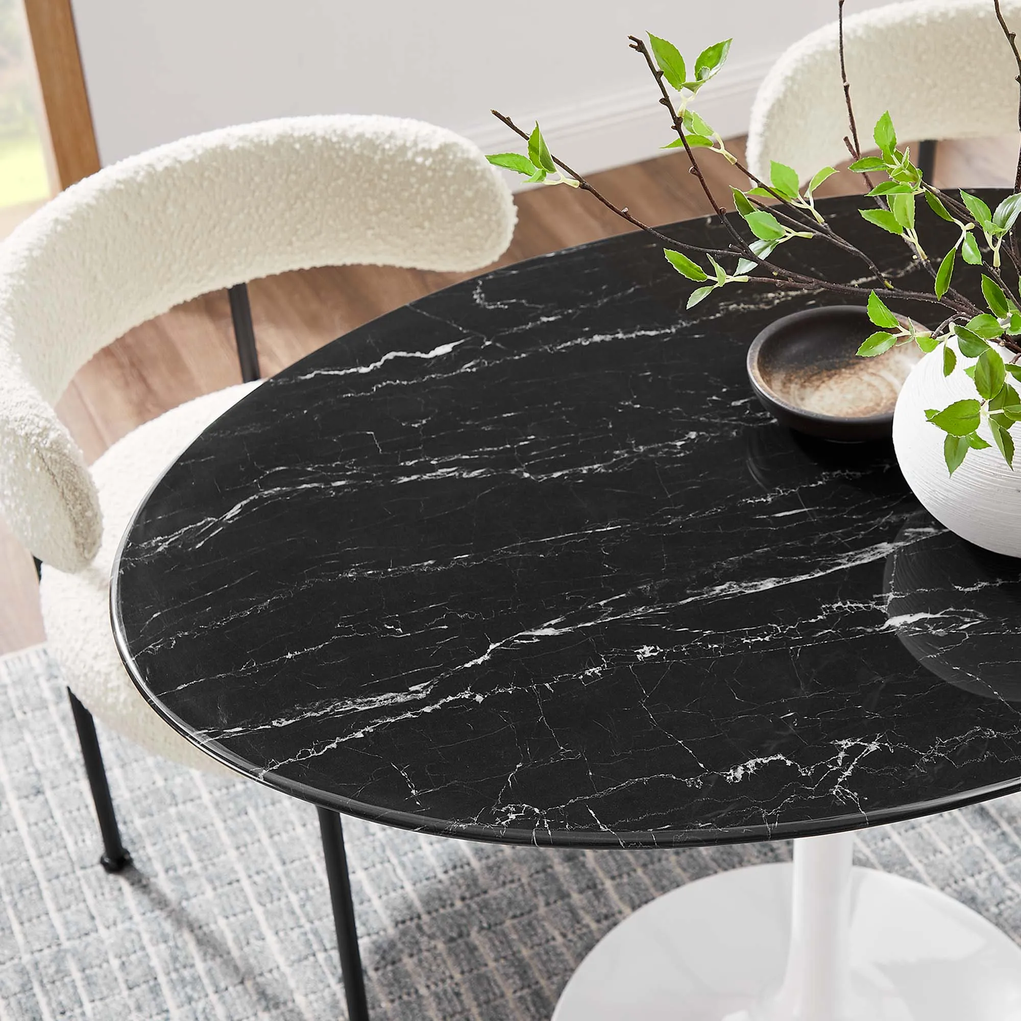 Lippa Oval Artificial Marble Dining Table by Modway
