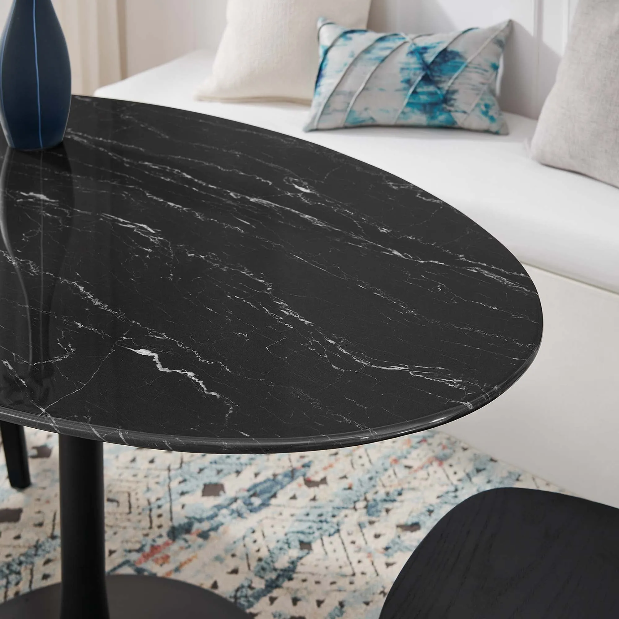 Lippa Oval Artificial Marble Dining Table by Modway