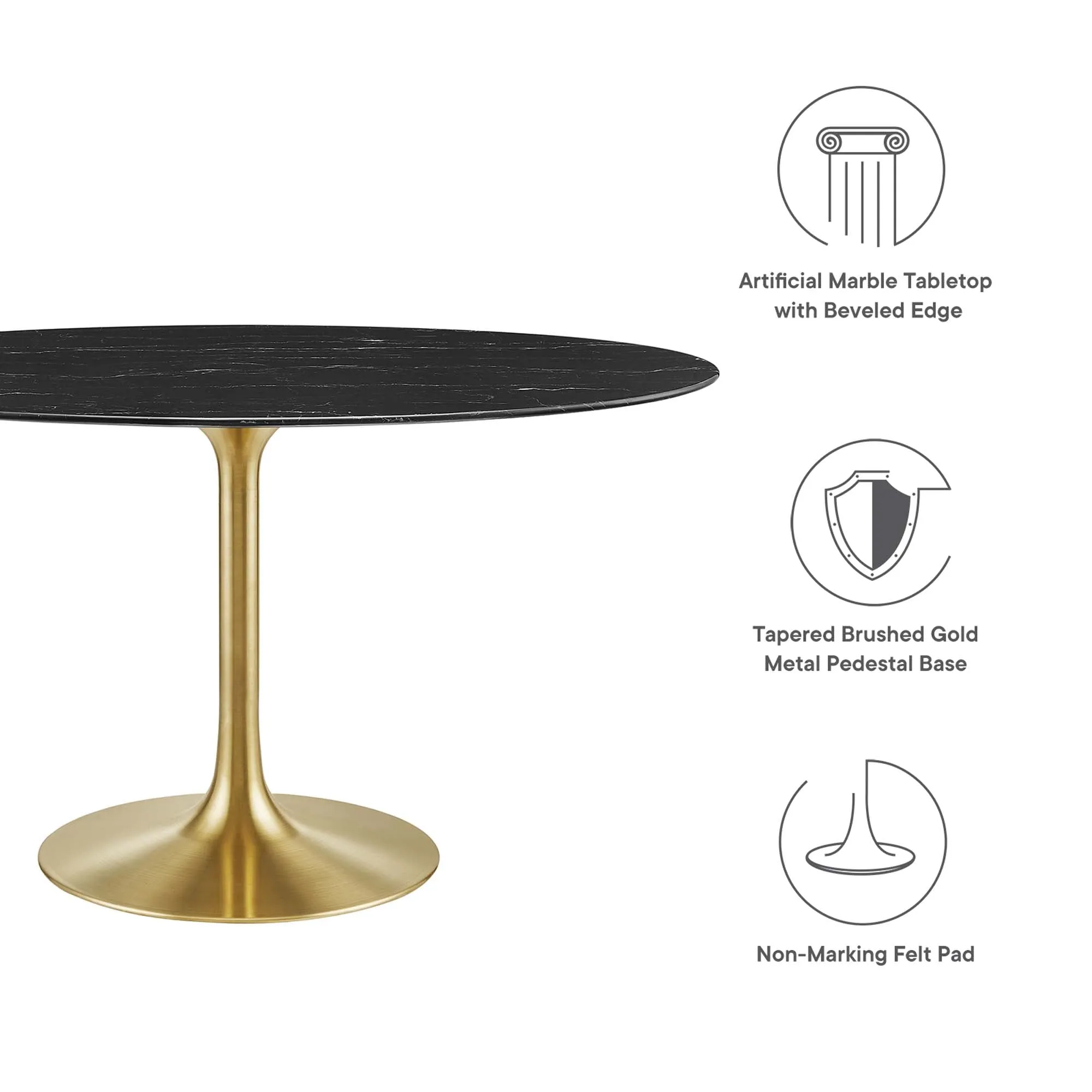 Lippa Oval Artificial Marble Dining Table by Modway