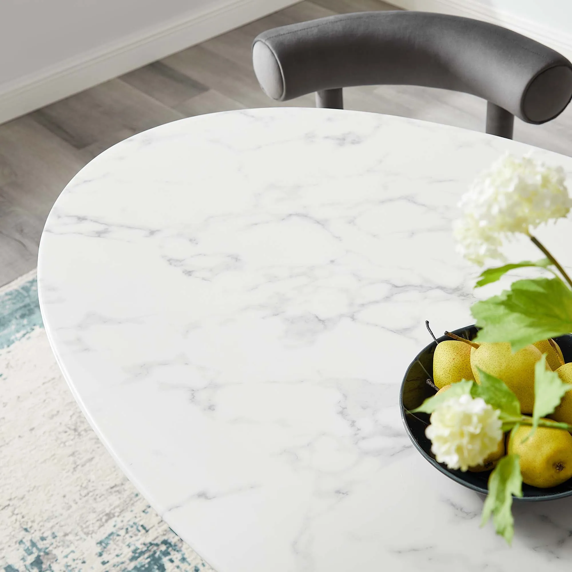 Lippa Oval Artificial Marble Dining Table by Modway