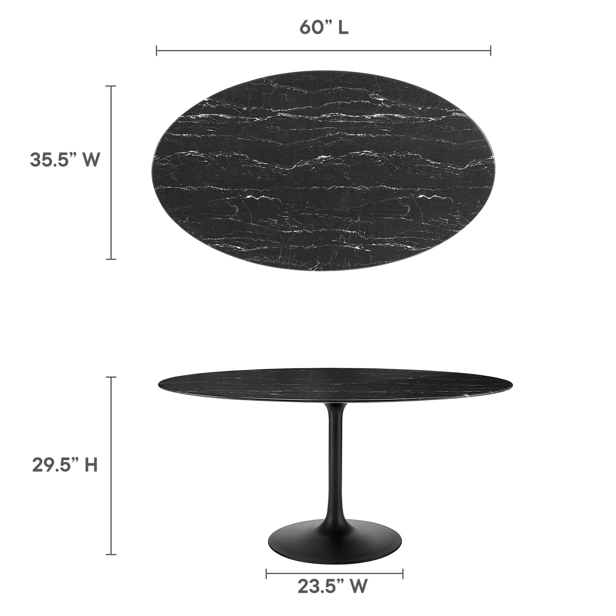 Lippa Oval Artificial Marble Dining Table by Modway