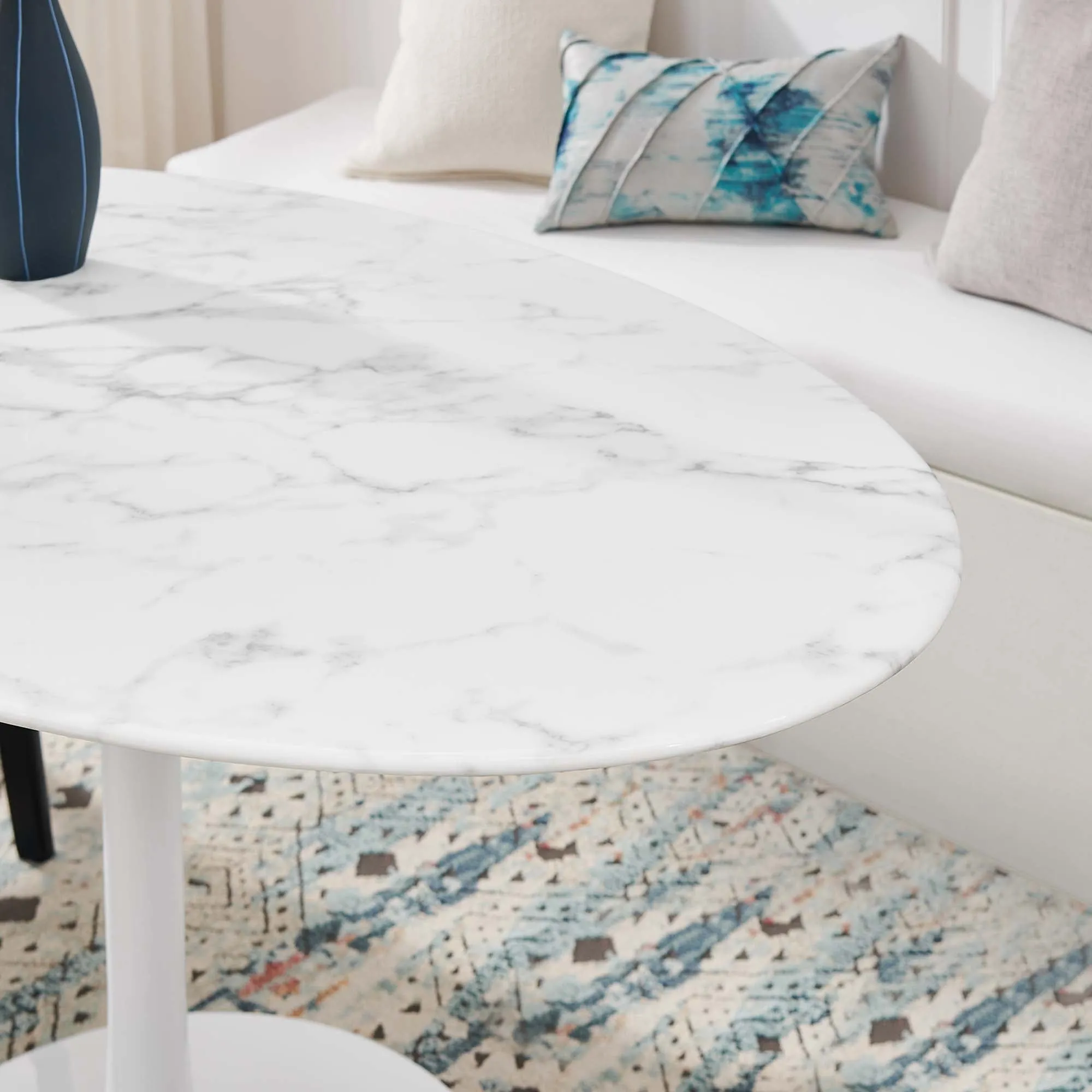 Lippa Oval Artificial Marble Dining Table by Modway