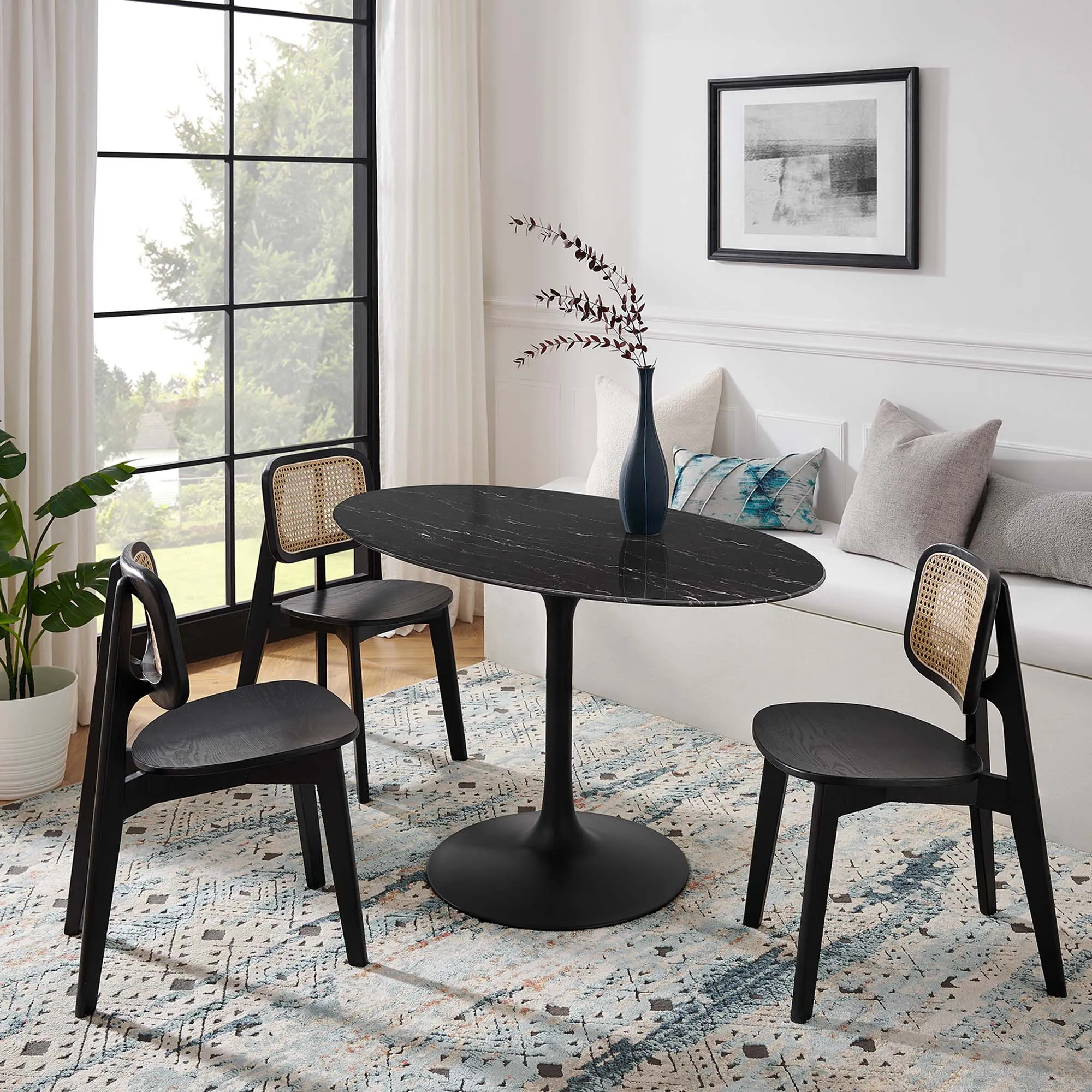 Lippa Oval Artificial Marble Dining Table by Modway