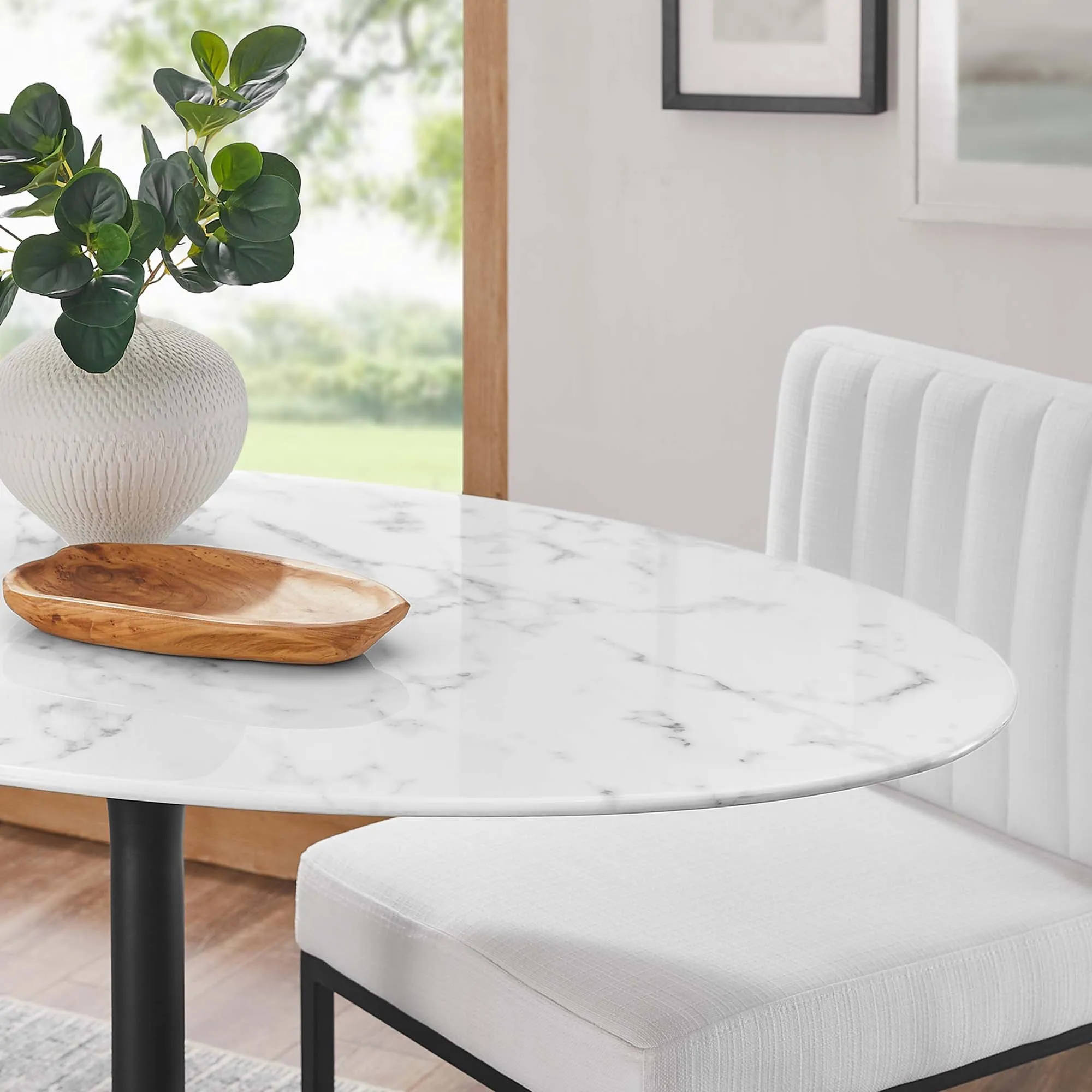 Lippa Oval Artificial Marble Dining Table by Modway