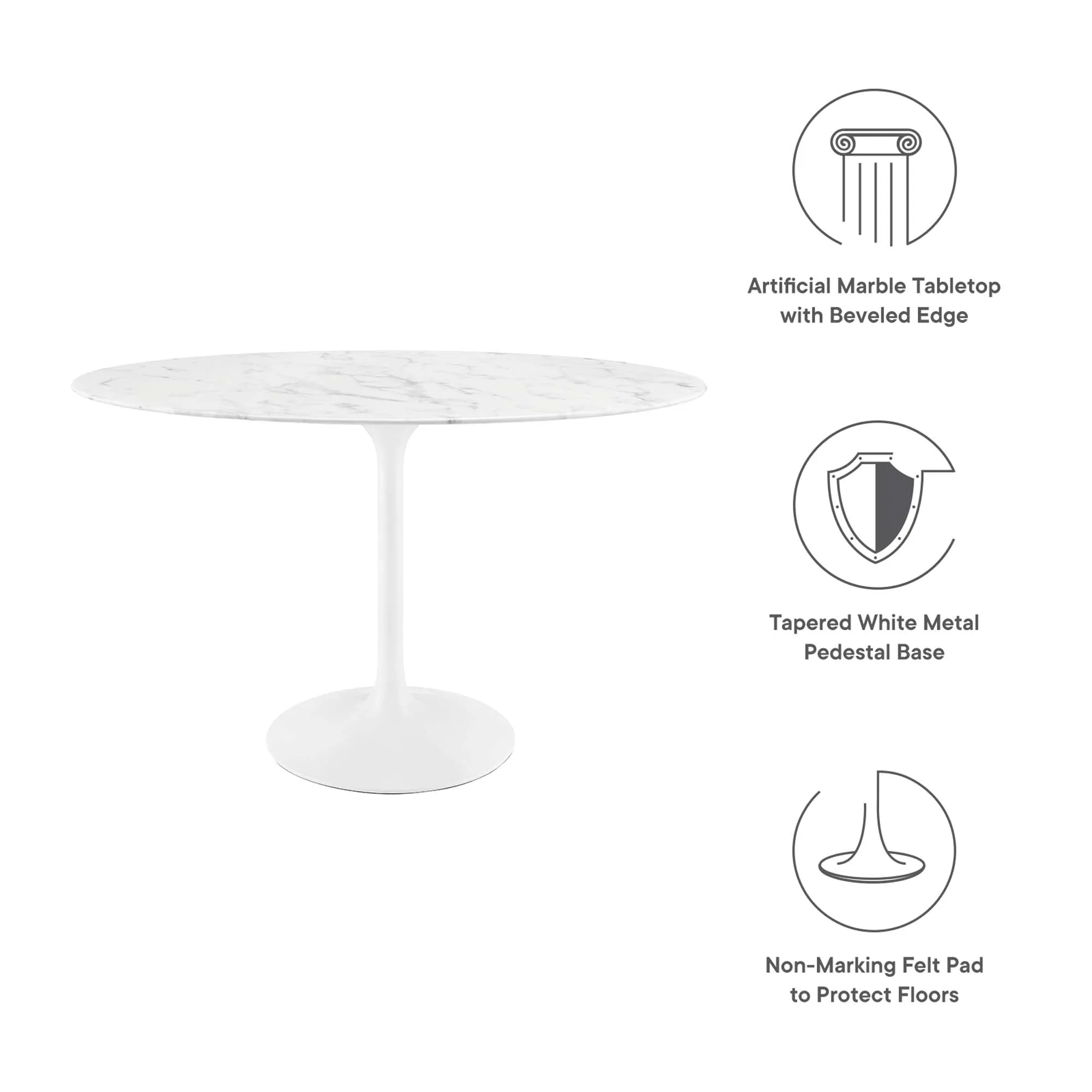 Lippa Oval Artificial Marble Dining Table by Modway