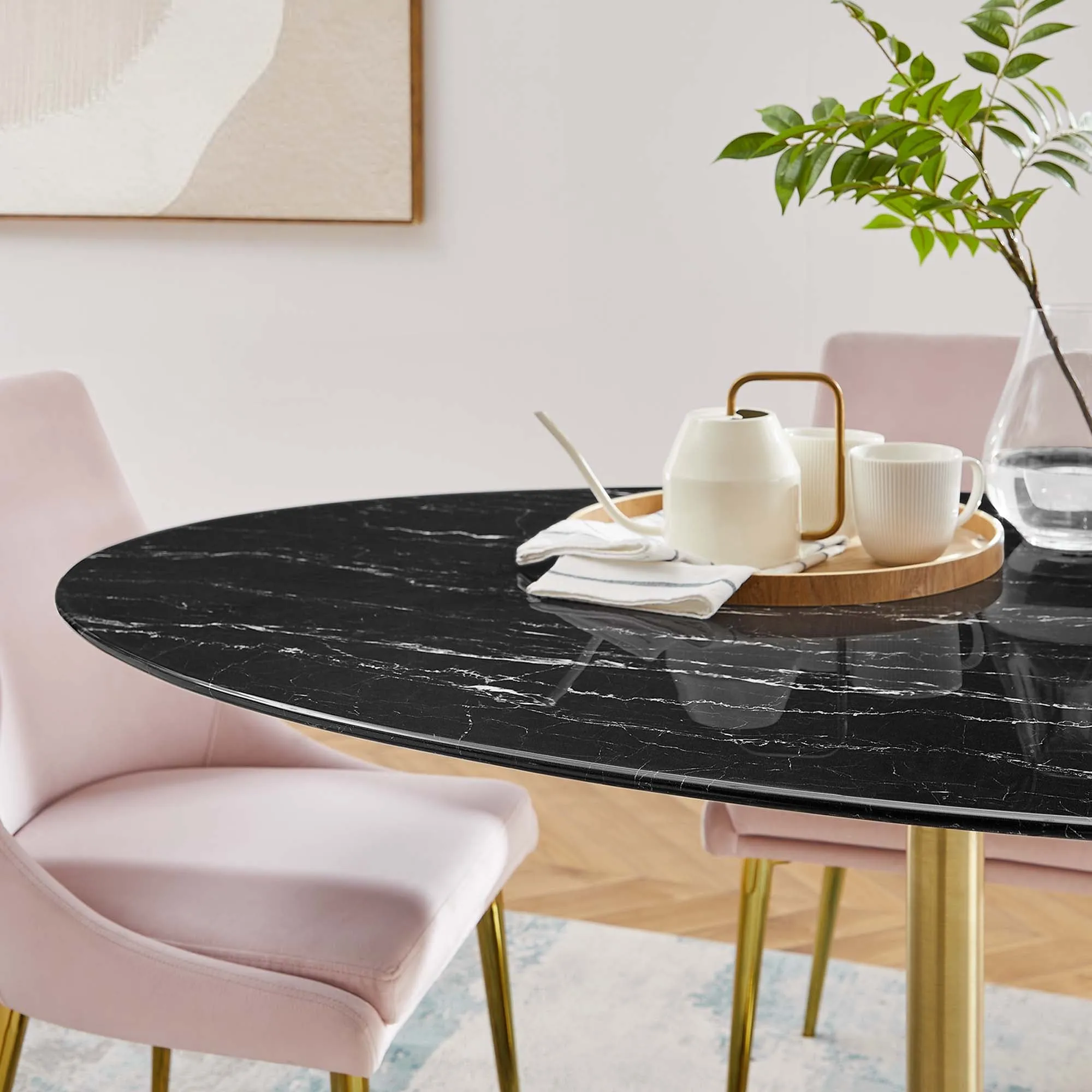 Lippa Oval Artificial Marble Dining Table by Modway