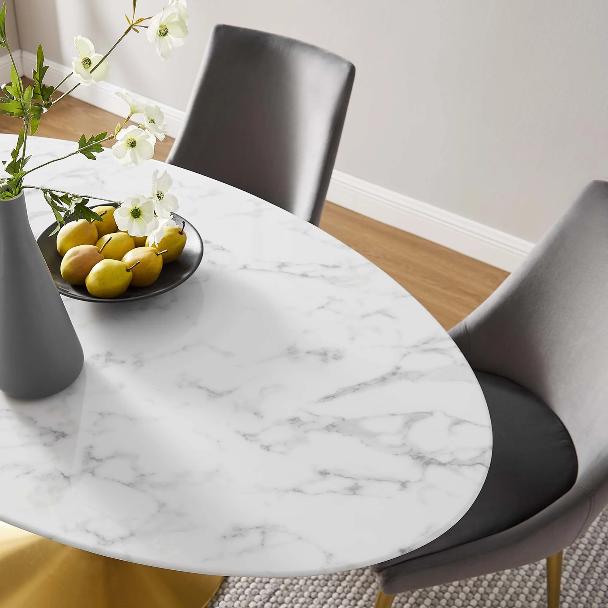 Lippa Oval Artificial Marble Dining Table by Modway
