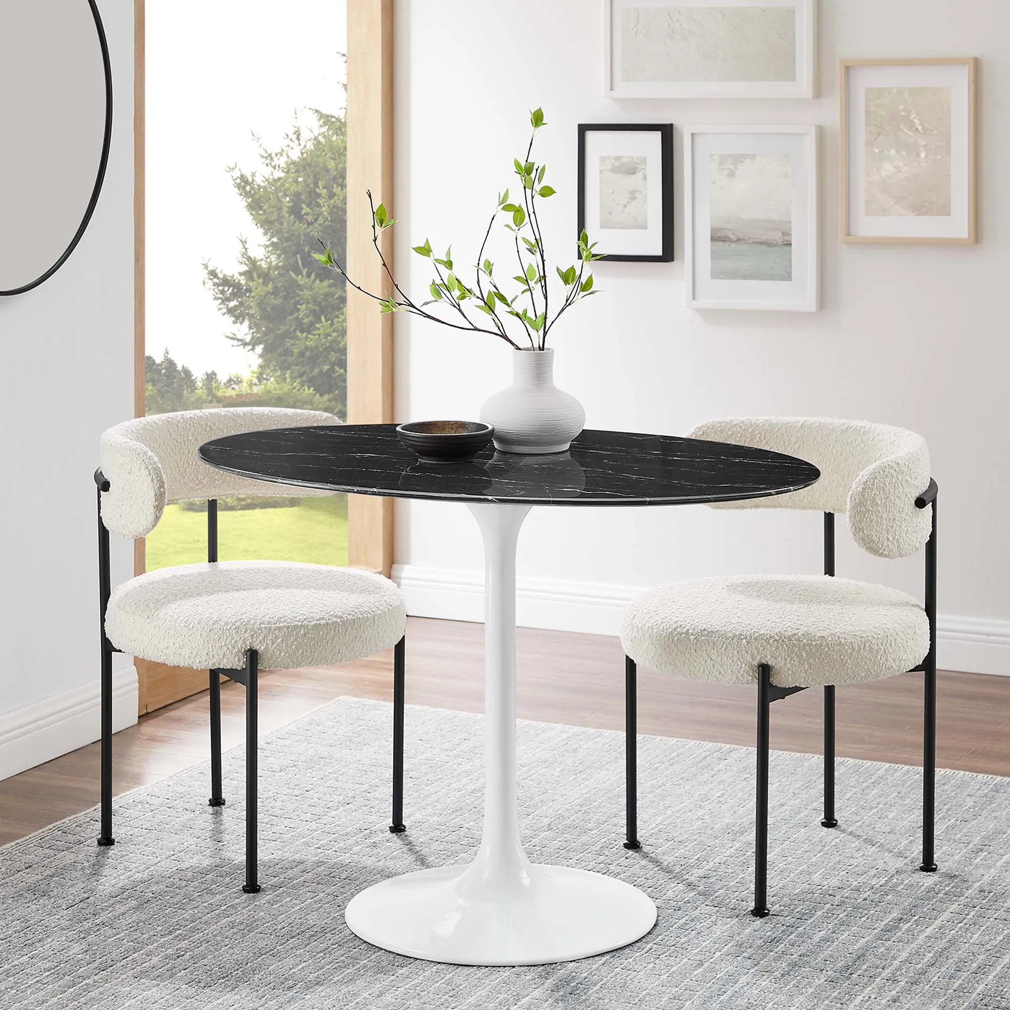 Lippa Oval Artificial Marble Dining Table by Modway