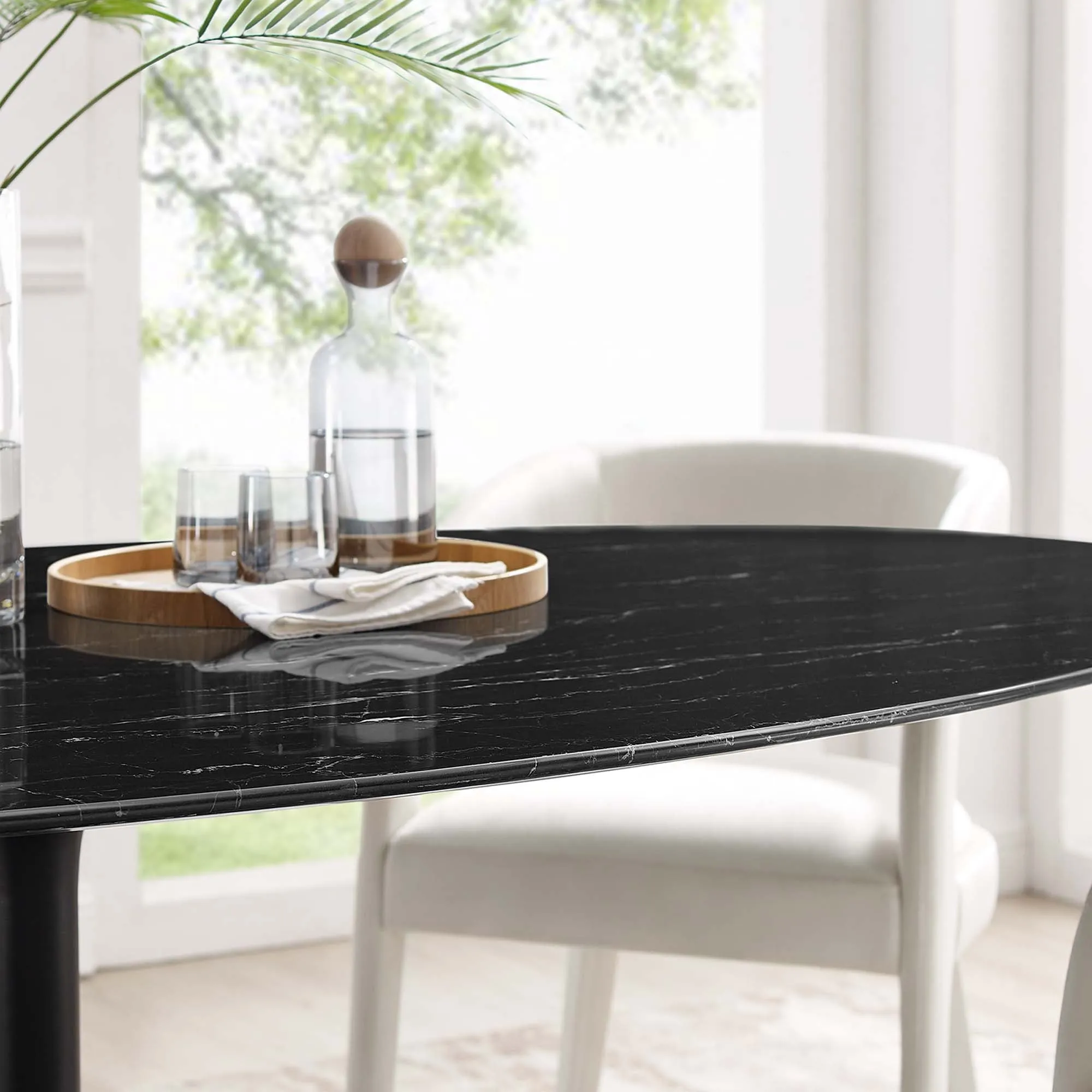 Lippa Oval Artificial Marble Dining Table by Modway