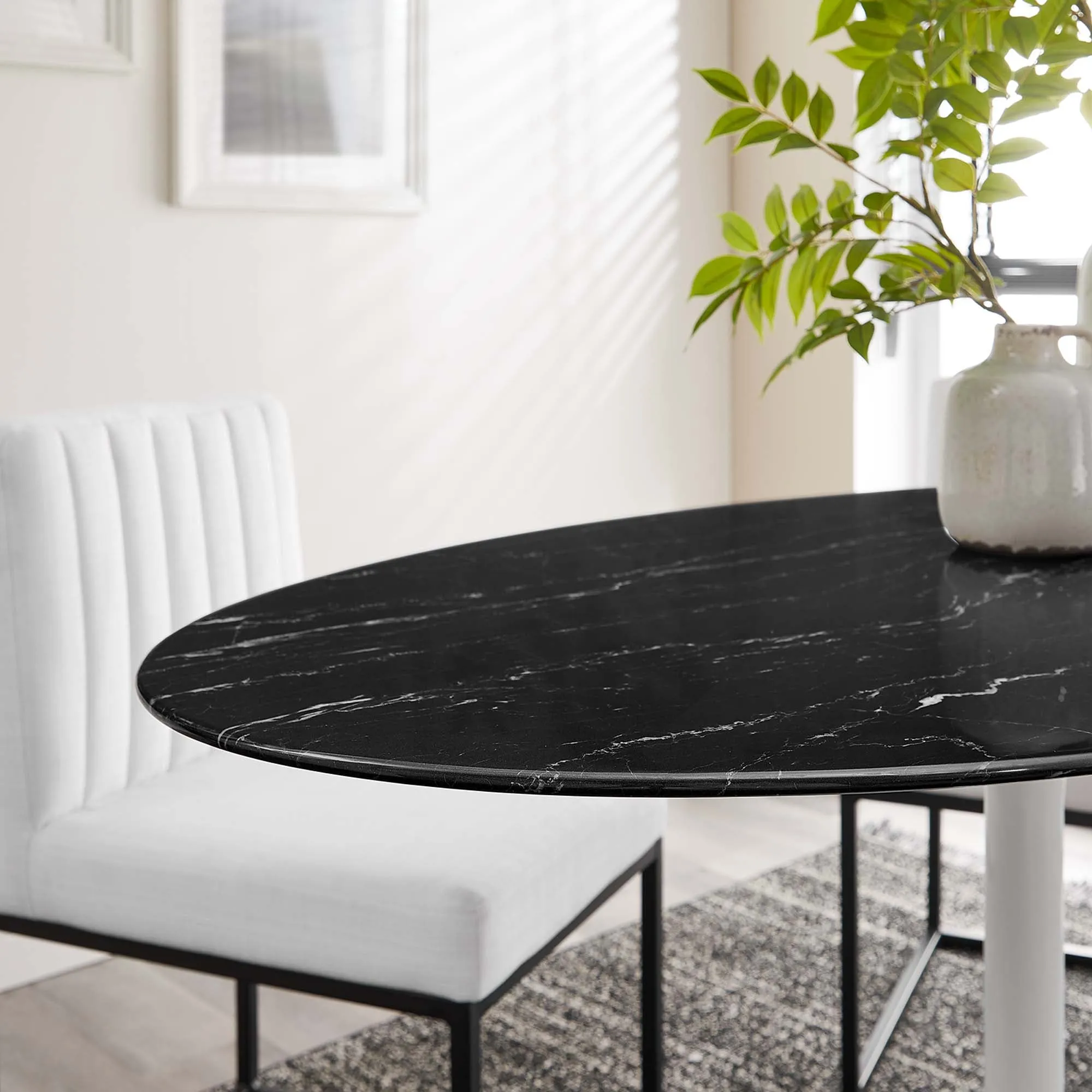 Lippa Oval Artificial Marble Dining Table by Modway