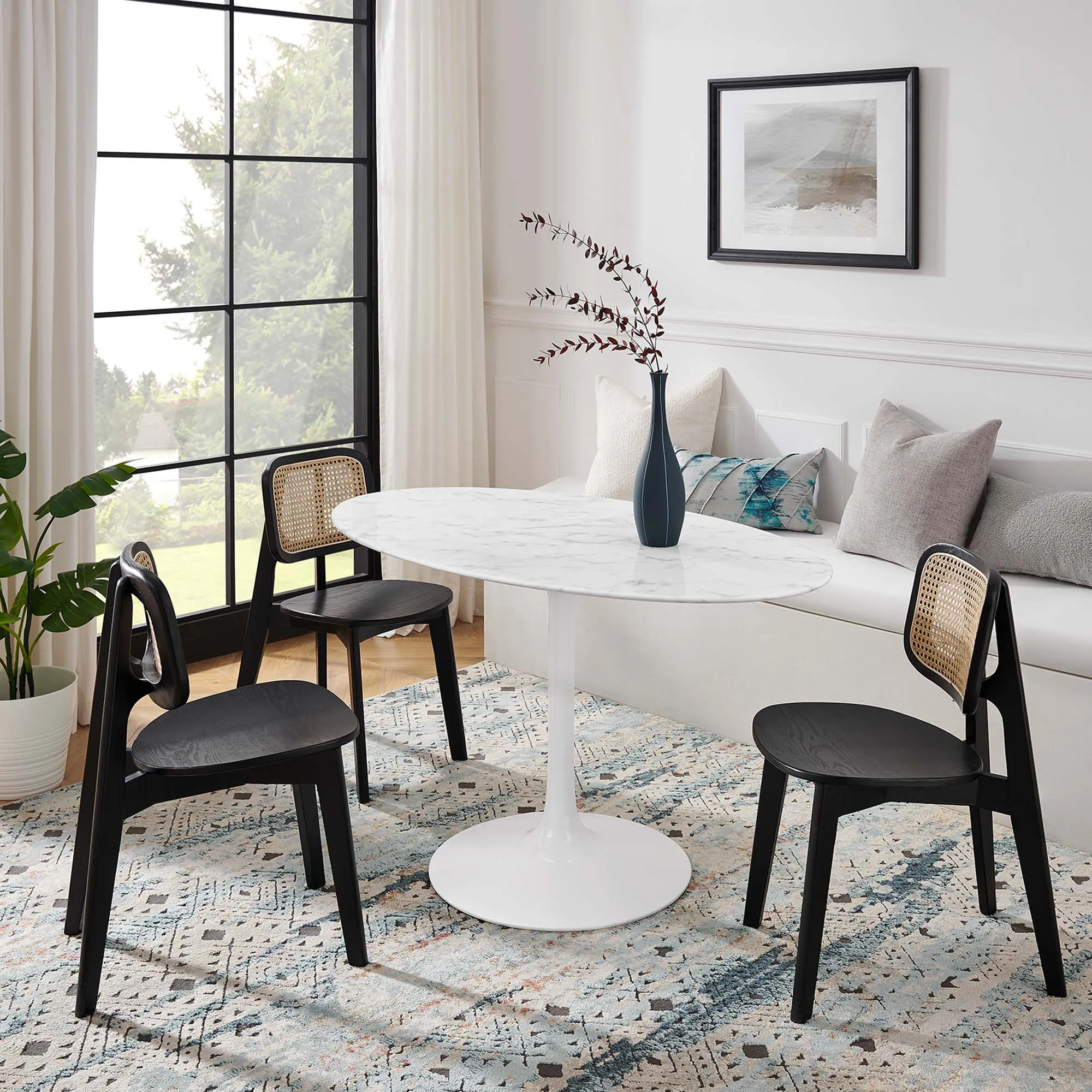 Lippa Oval Artificial Marble Dining Table by Modway