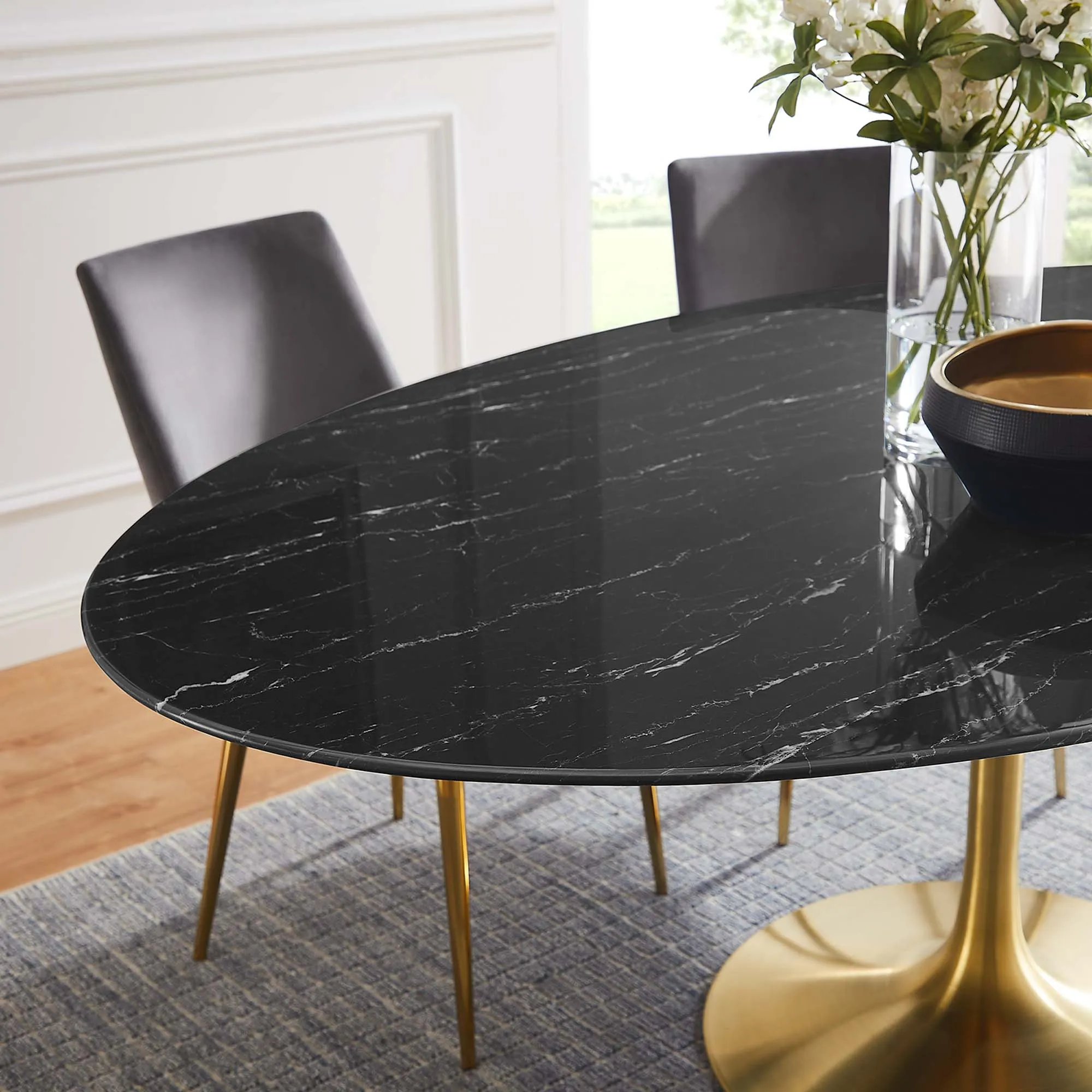 Lippa Oval Artificial Marble Dining Table by Modway