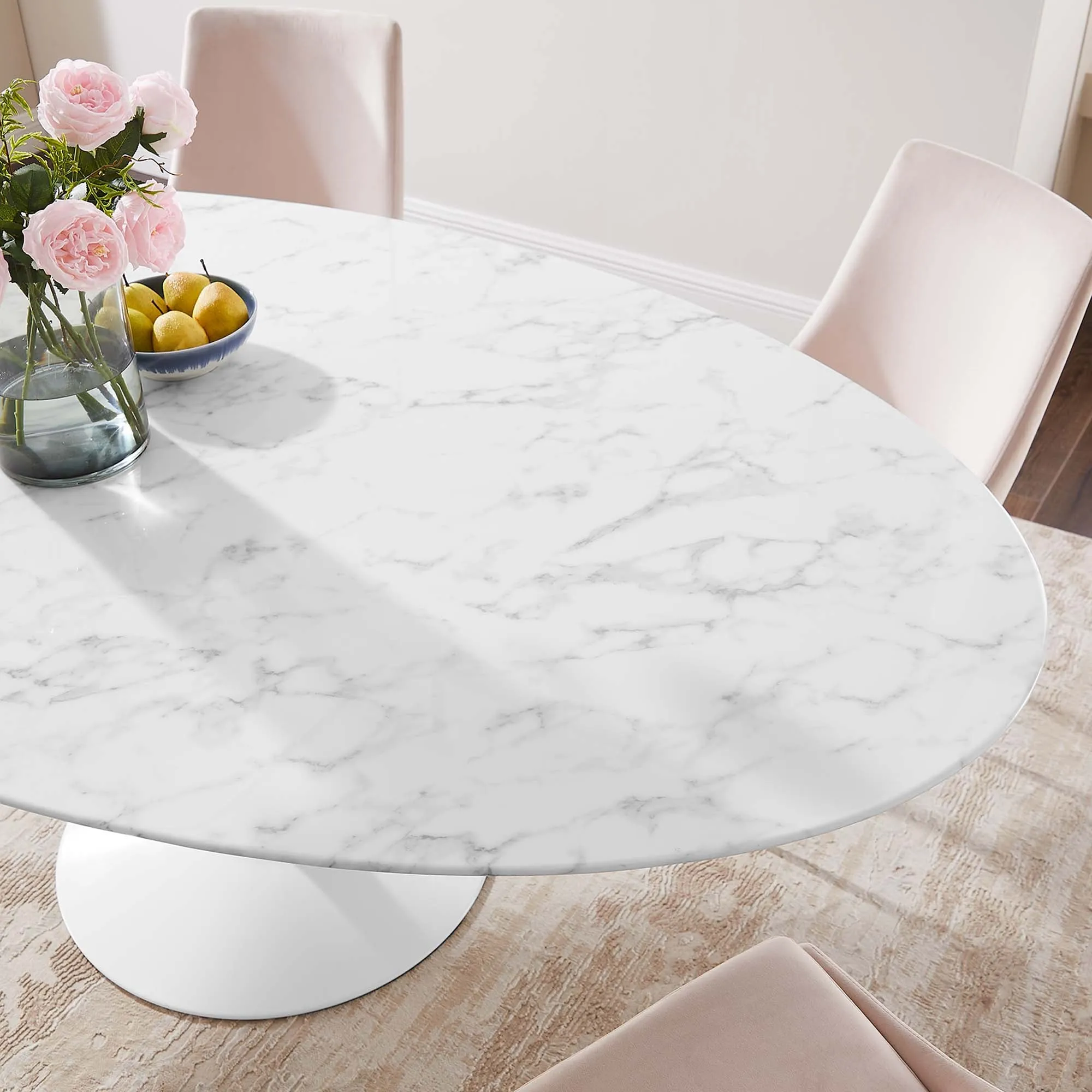 Lippa Oval Artificial Marble Dining Table by Modway