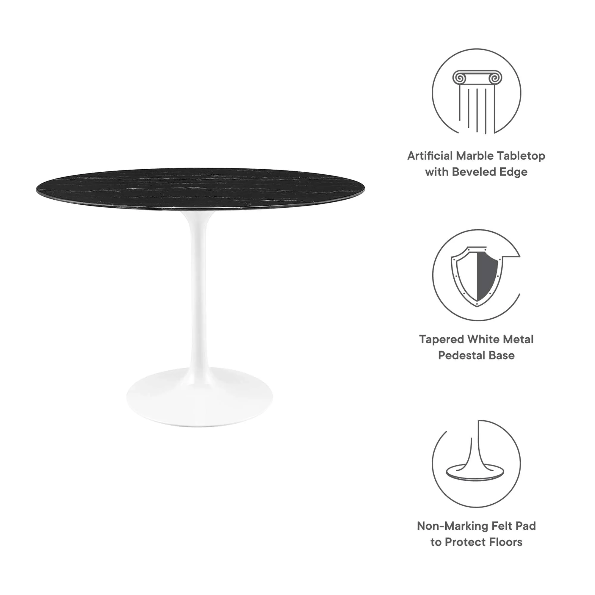 Lippa Oval Artificial Marble Dining Table by Modway