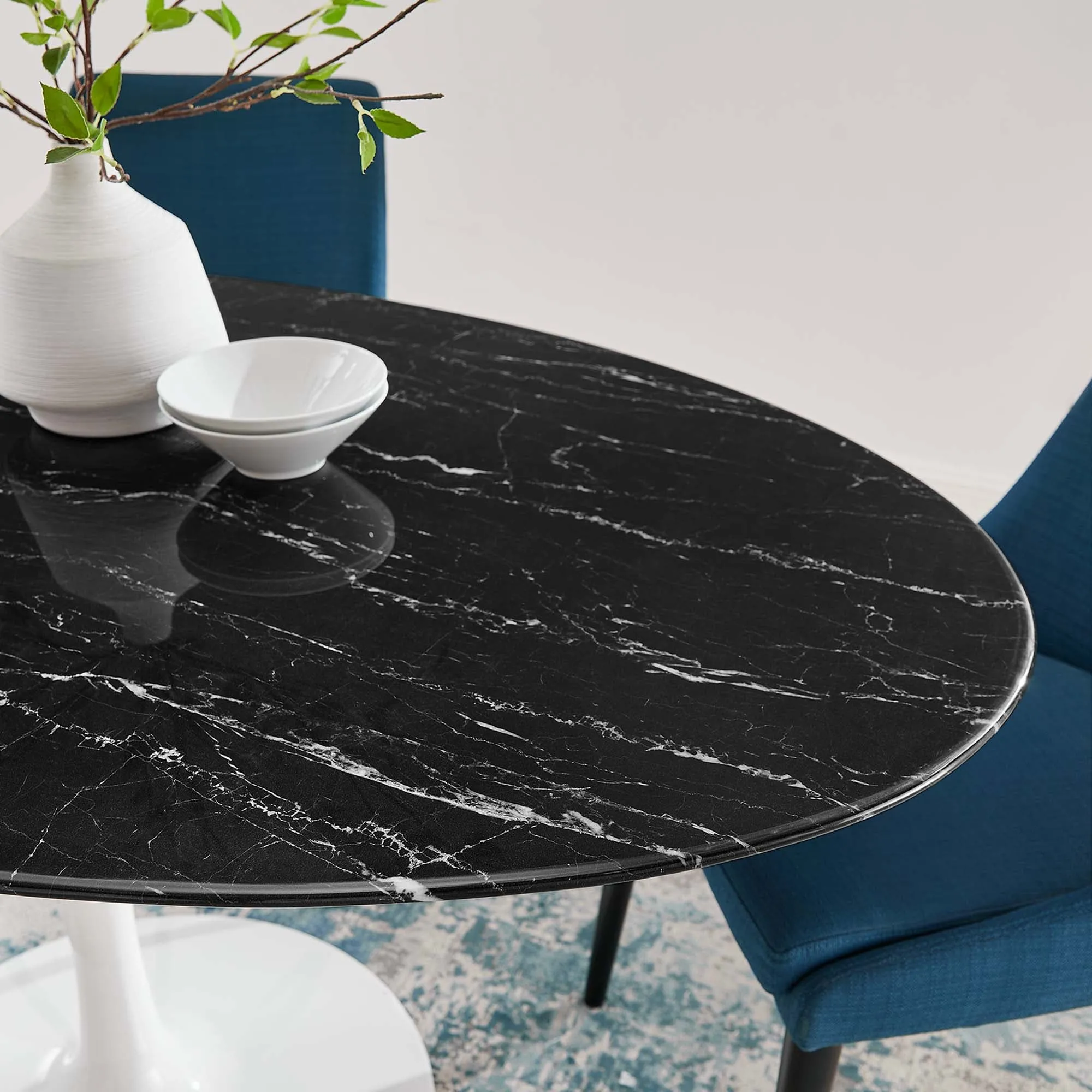Lippa Oval Artificial Marble Dining Table by Modway