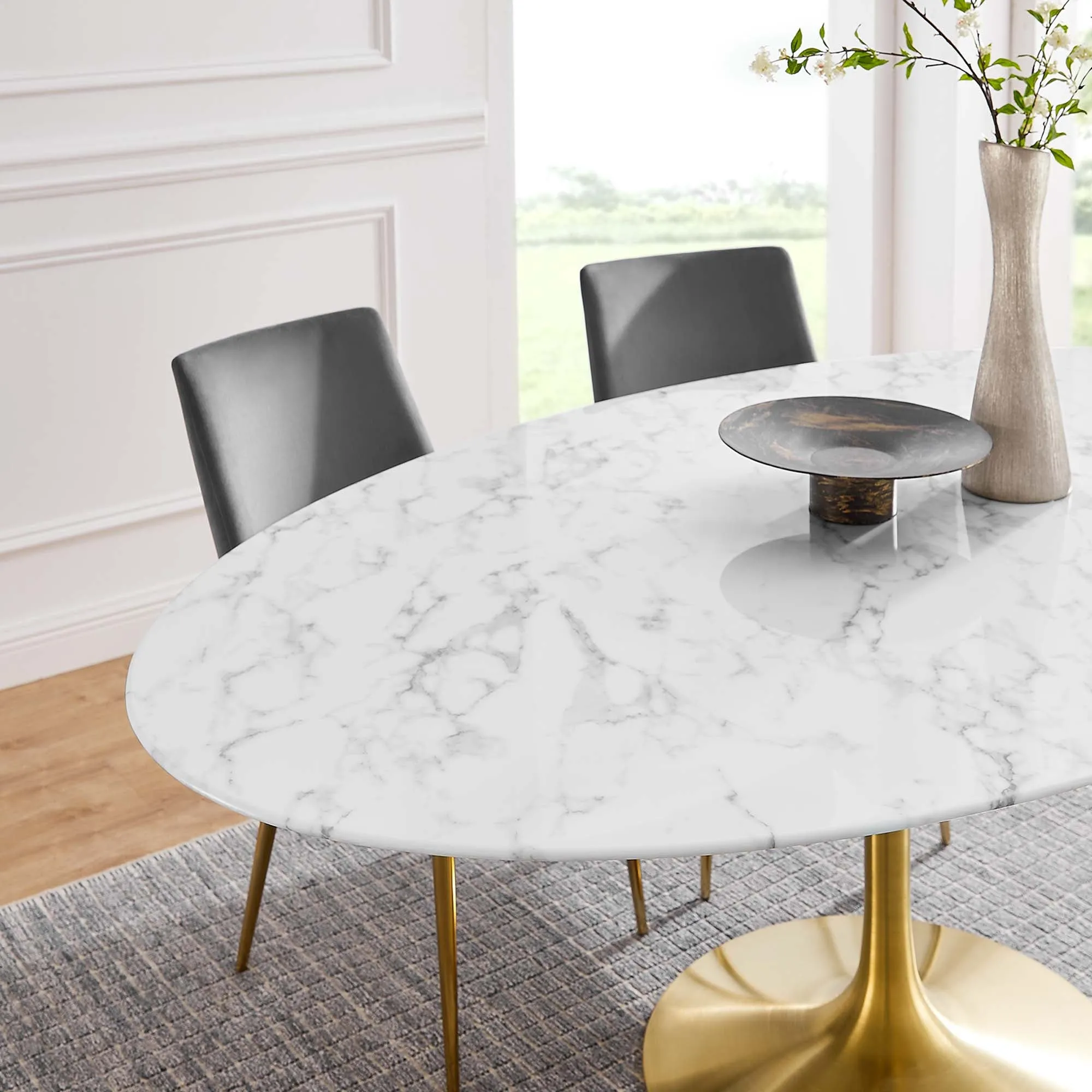 Lippa Oval Artificial Marble Dining Table by Modway