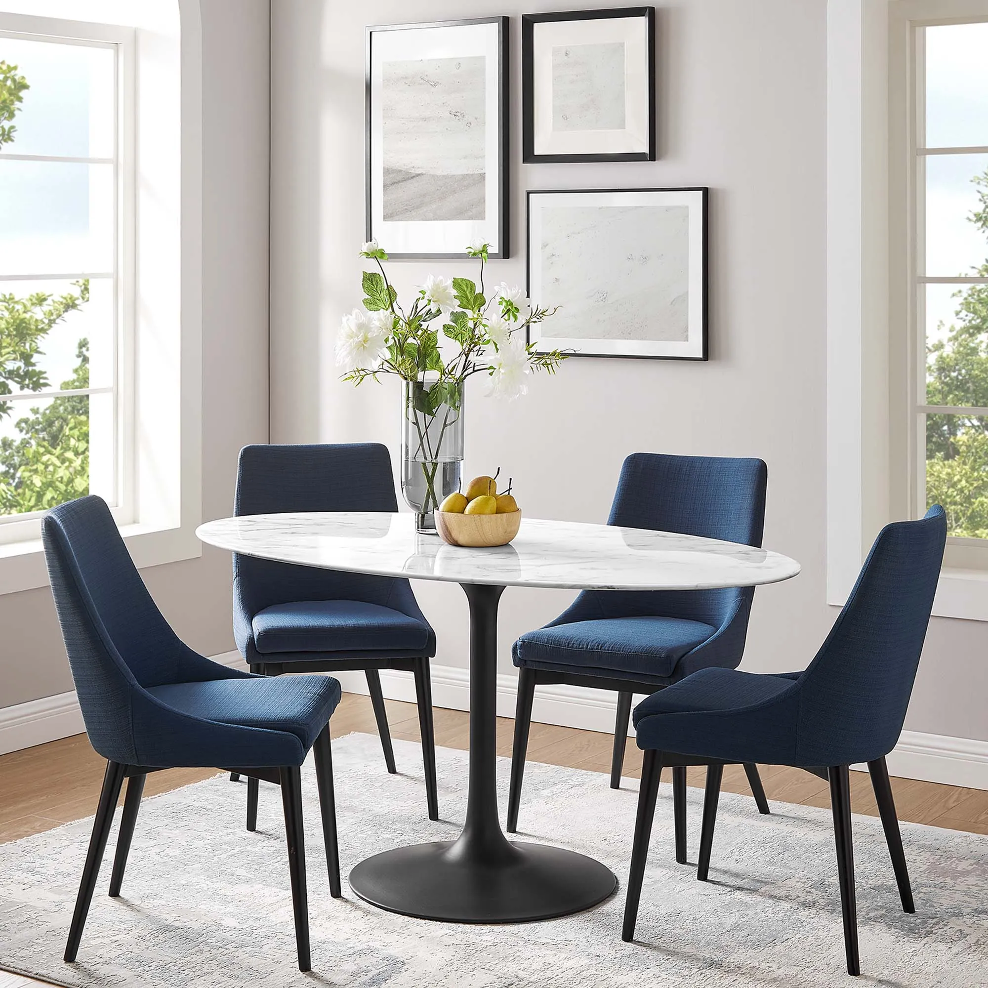 Lippa Oval Artificial Marble Dining Table by Modway