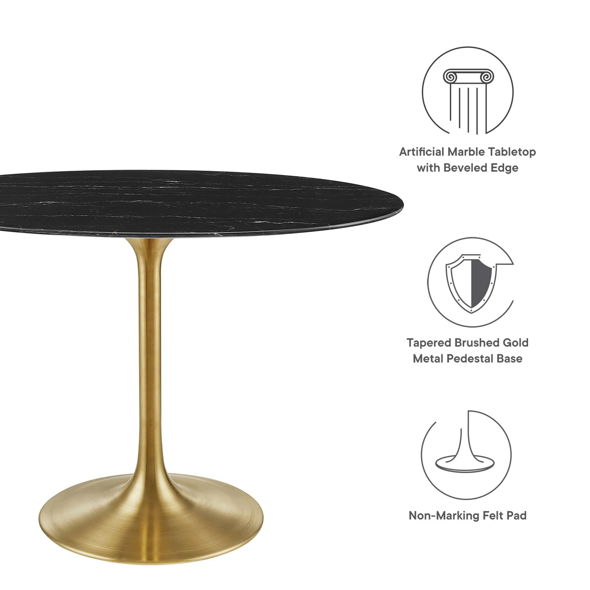 Lippa Oval Artificial Marble Dining Table by Modway