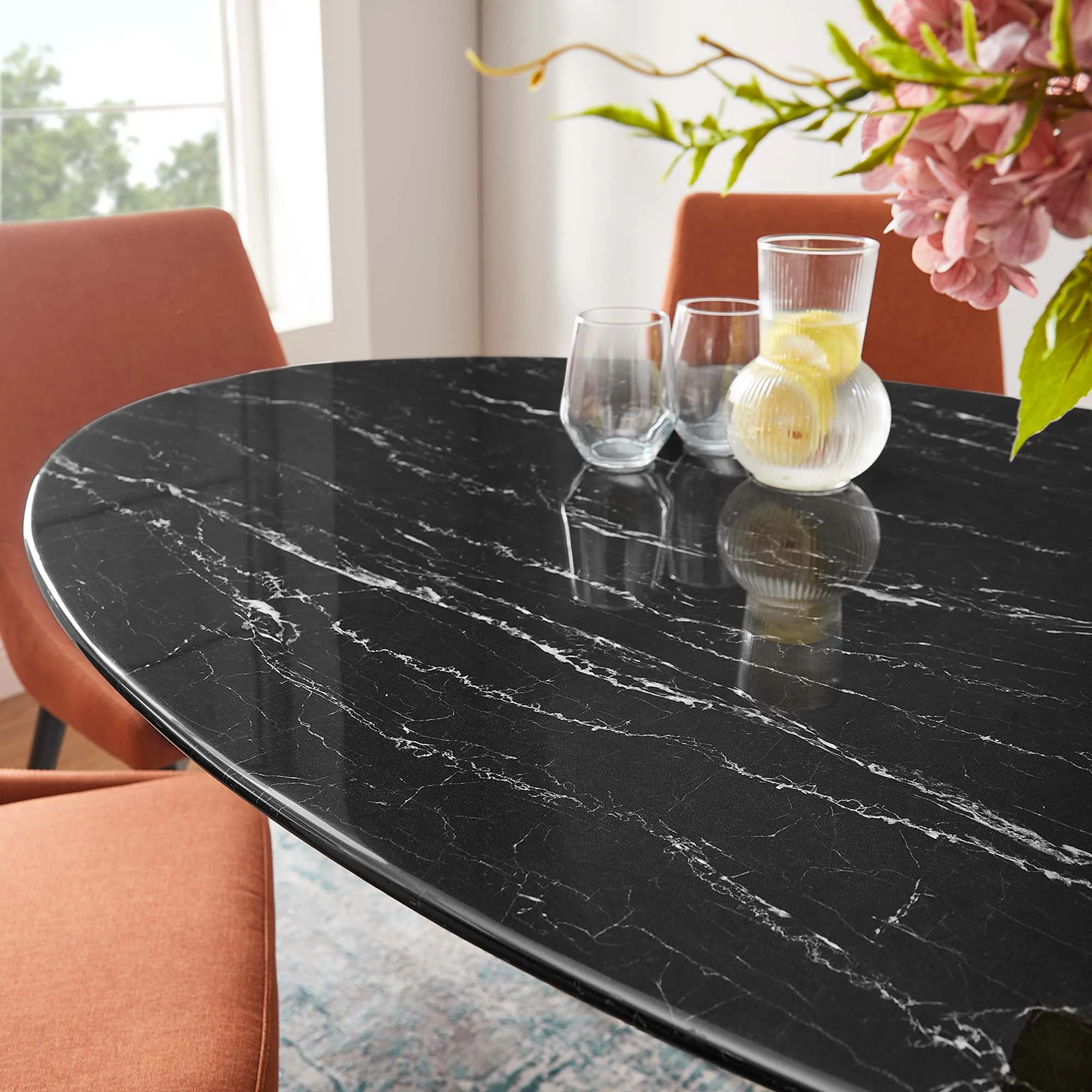 Lippa Oval Artificial Marble Dining Table by Modway