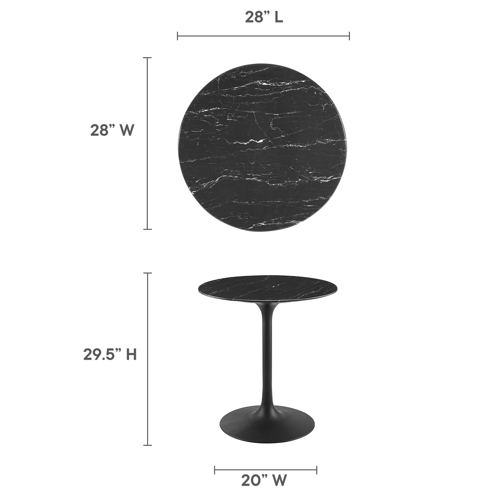 Lippa Round 28" Dining Table by Modway