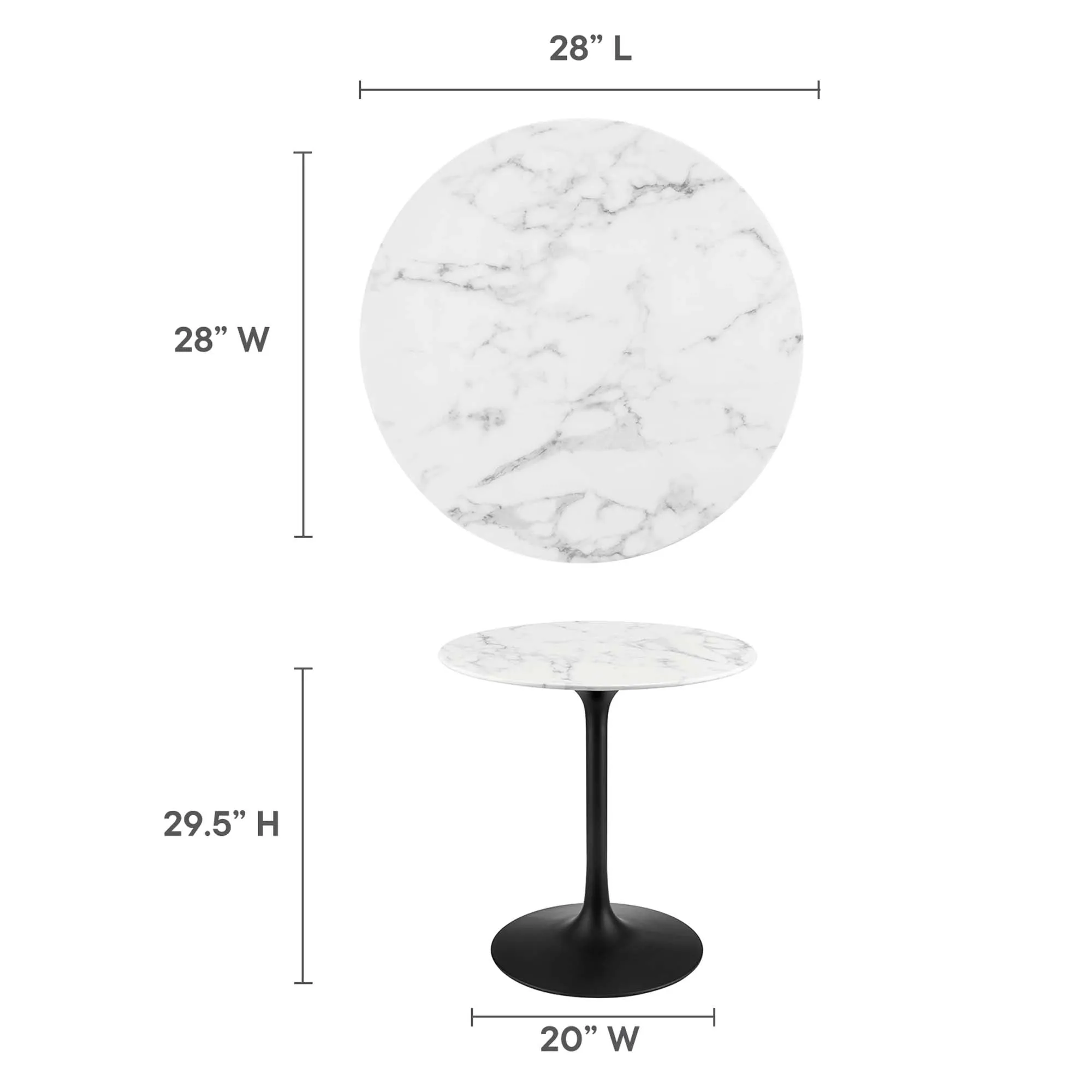 Lippa Round 28" Dining Table by Modway